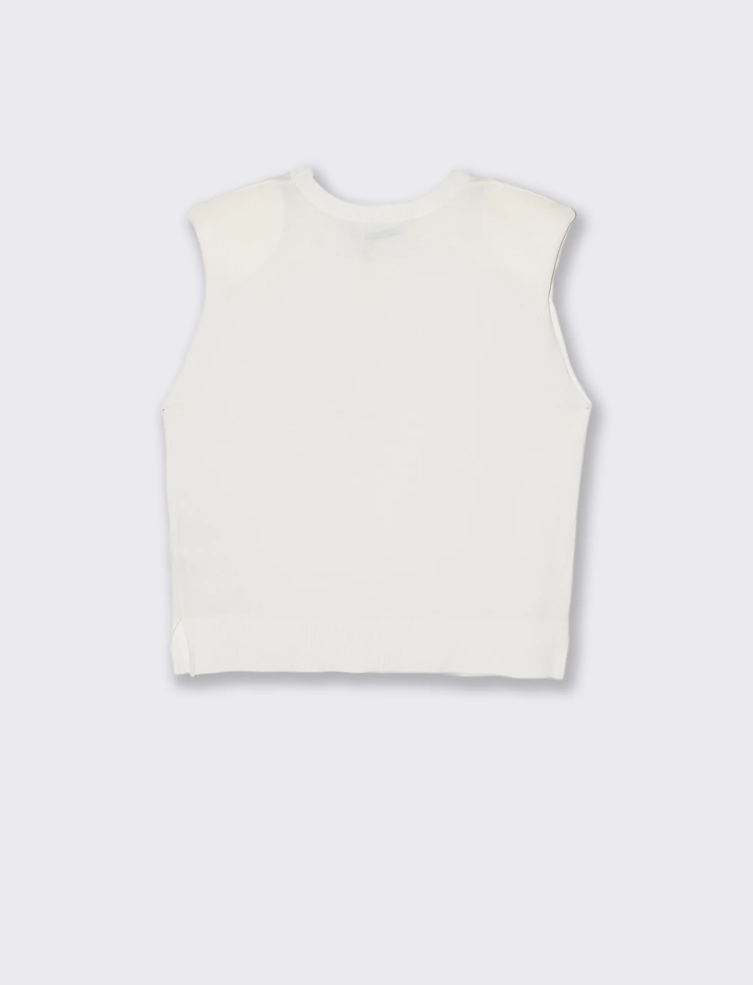 Gilet in Maglia con Spalline Imbottite - Bianco - Image 2