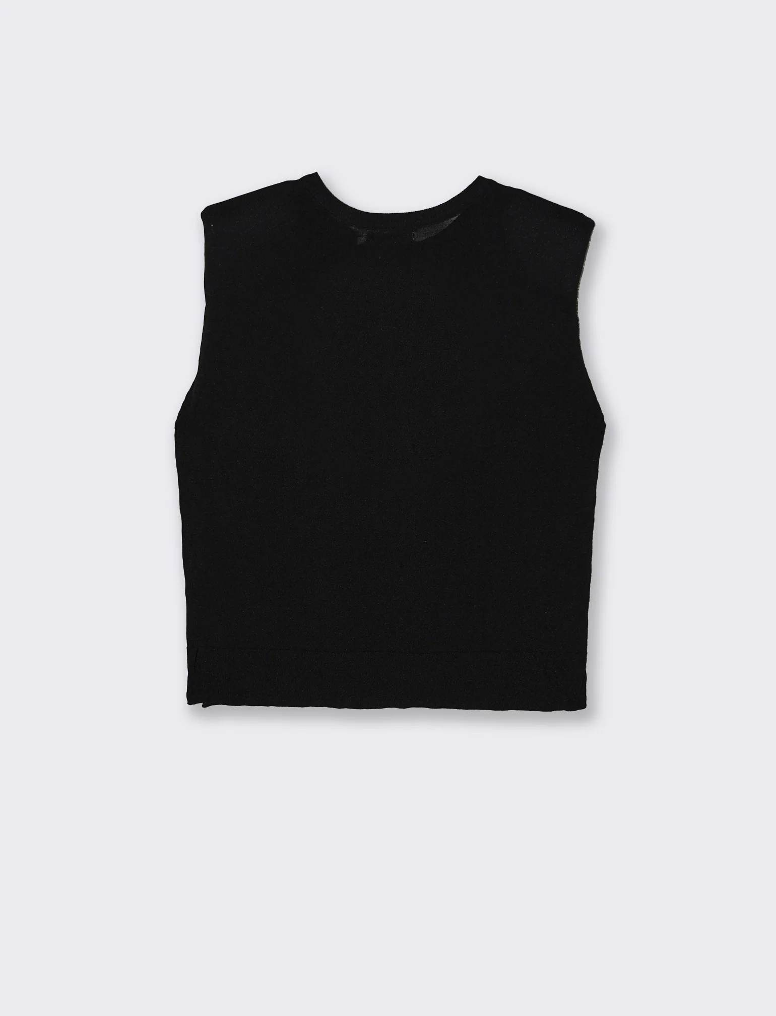 Gilet in Maglia con Spalline Imbottite - Nero - Image 2