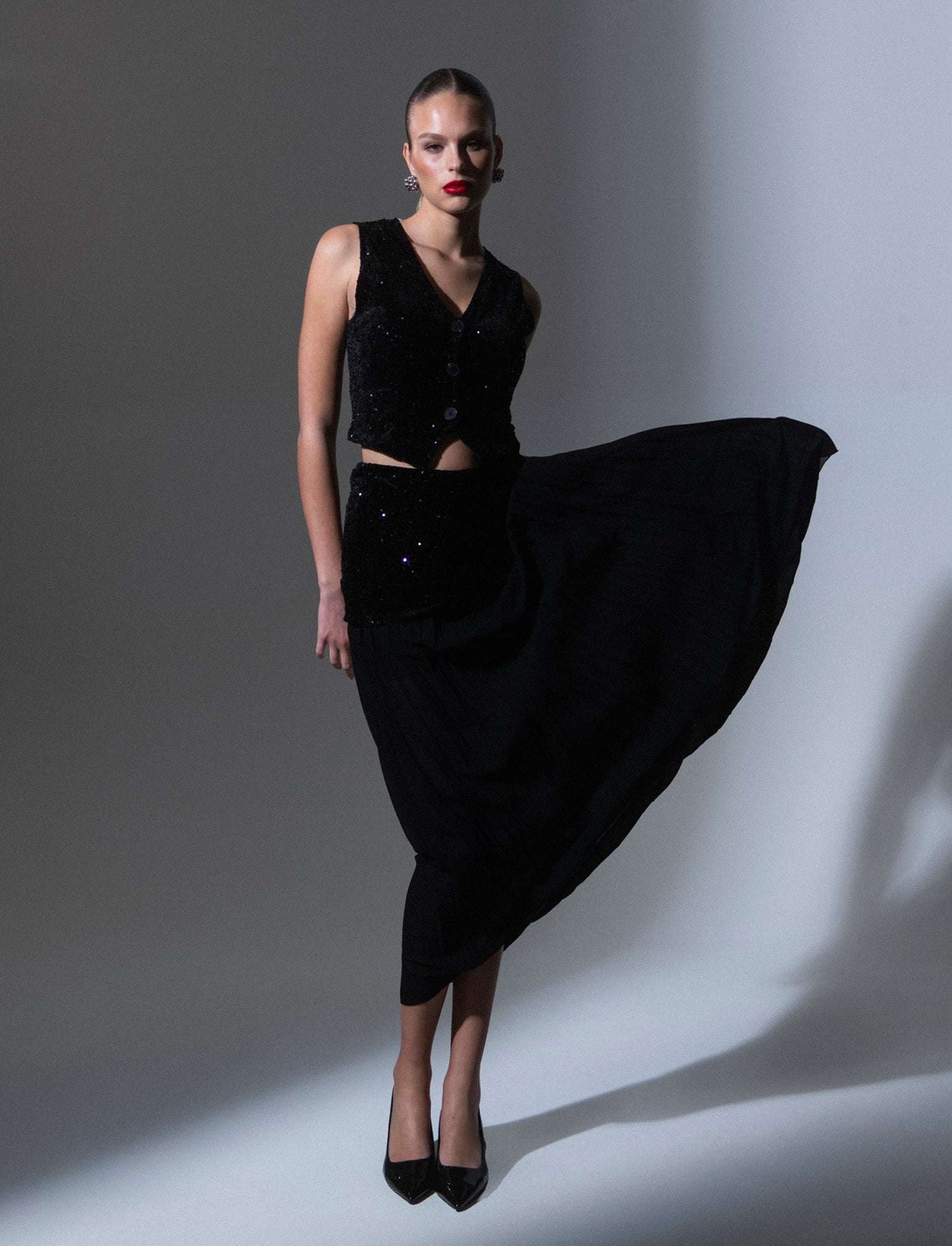 Gilet in paillettes - Nero - Image 3