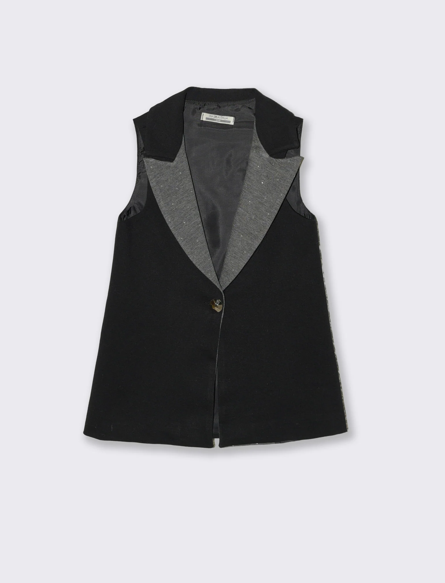 Gilet in punto milano da bambina - Nero