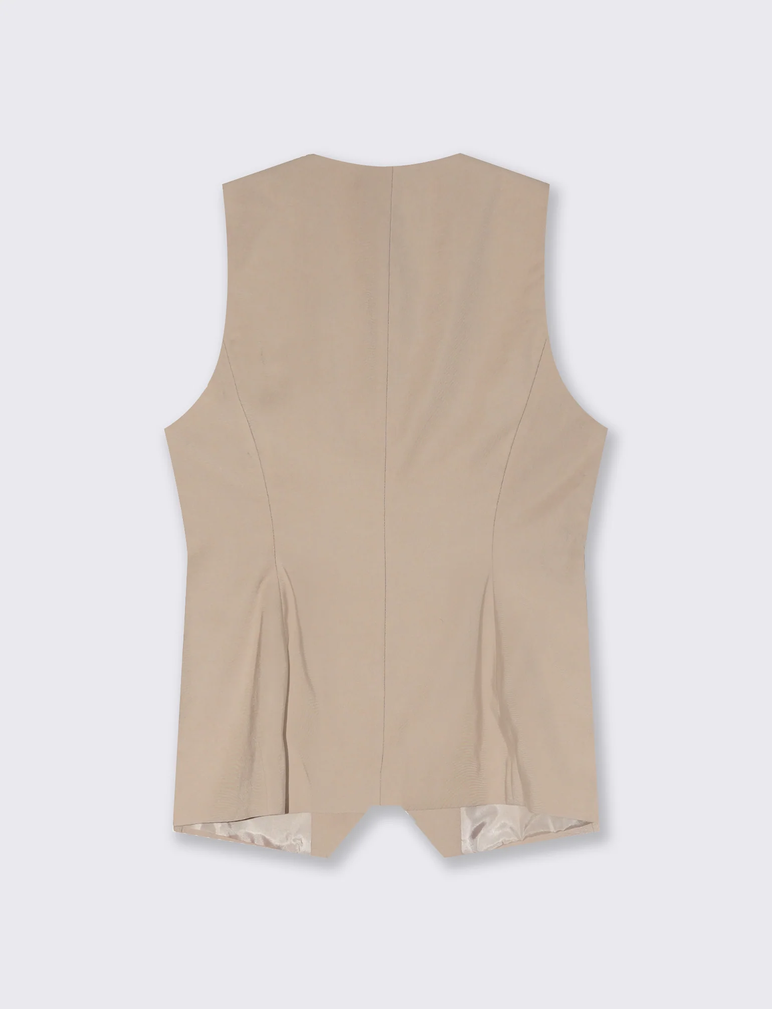 Gilet Lungo Foderato - Beige grano - Image 2