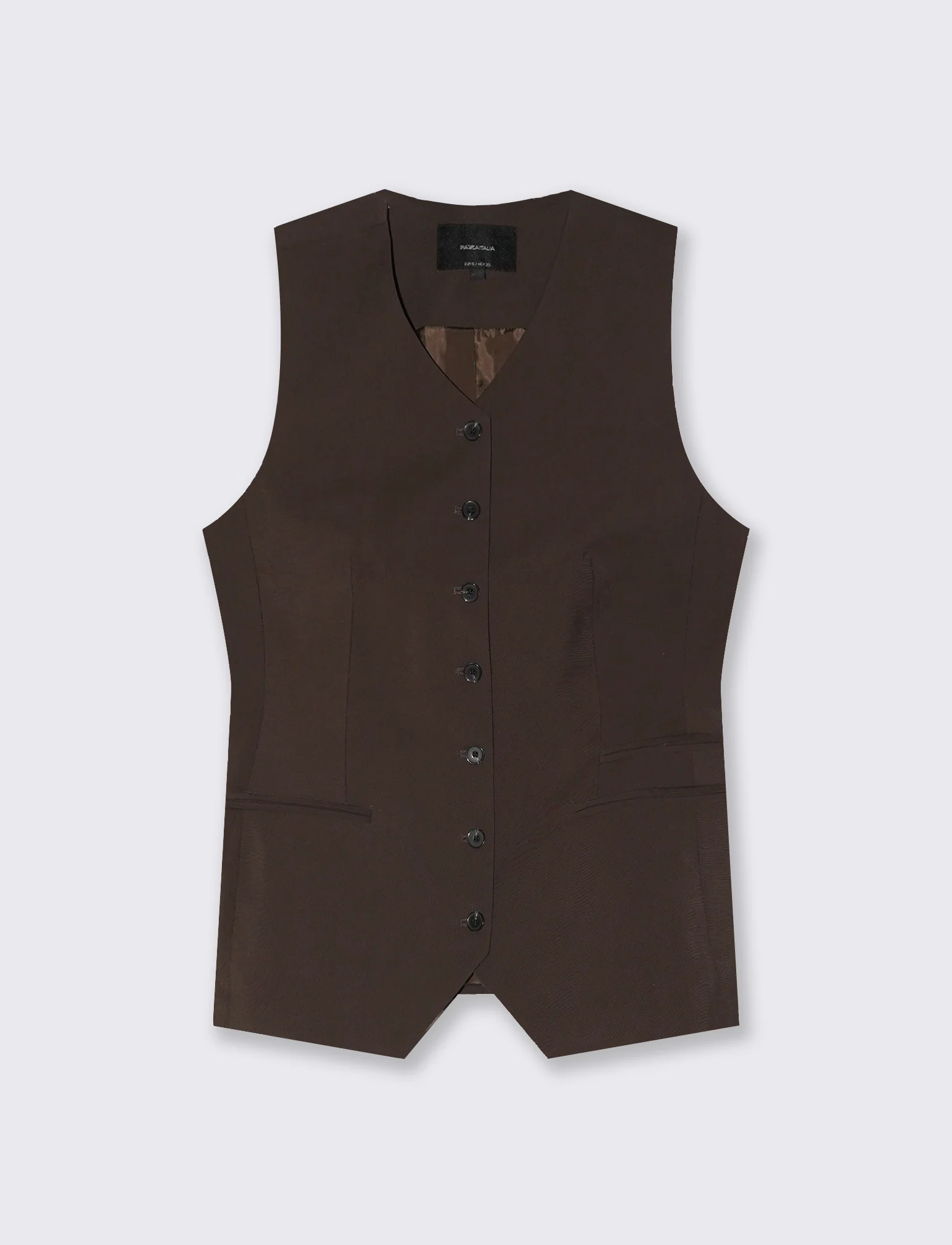 Gilet Lungo Foderato - Moro