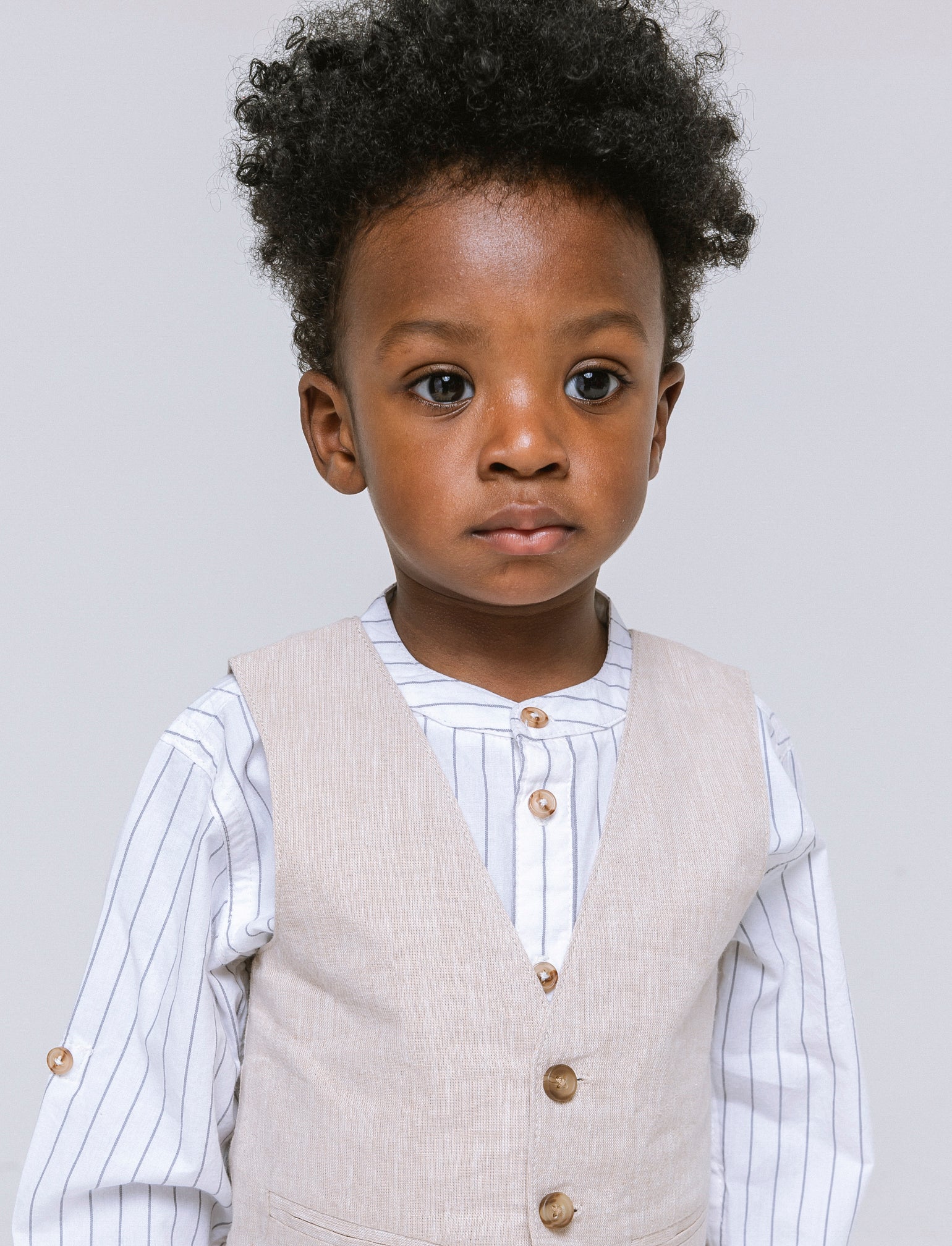 Gilet misto lino da neonato - Beige