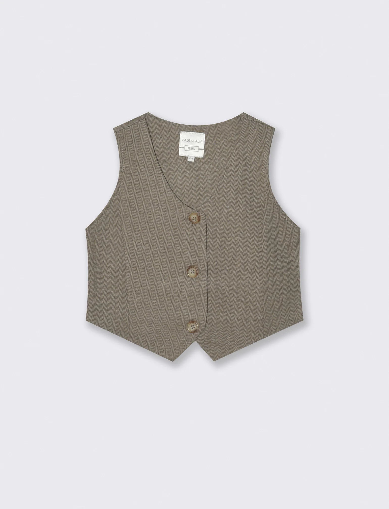 Gilet spigato da bambina - Beige - Image 2