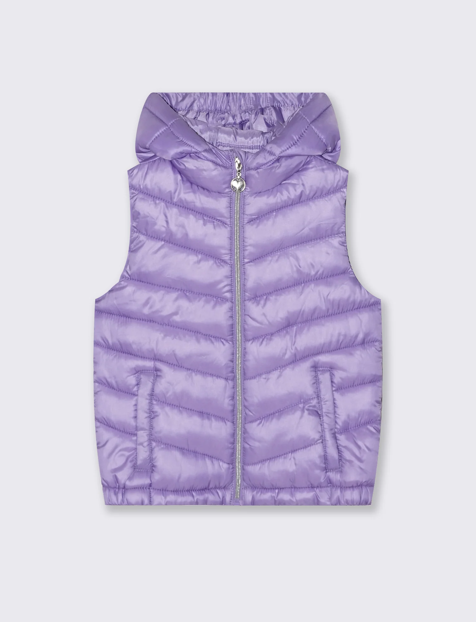 Gilet trapuntato leggero con cappuccio - Lilla