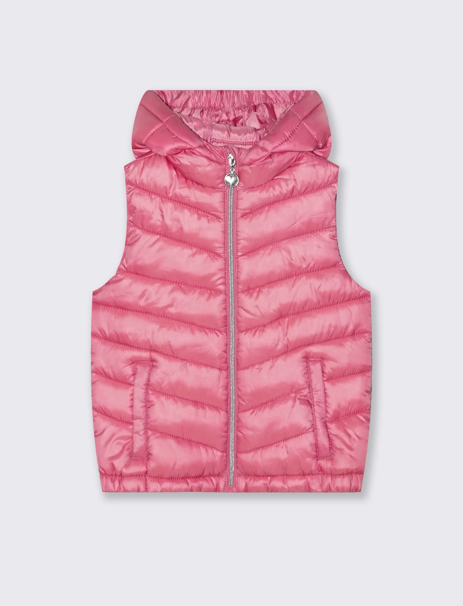Gilet trapuntato leggero con cappuccio - Rosa big bubble