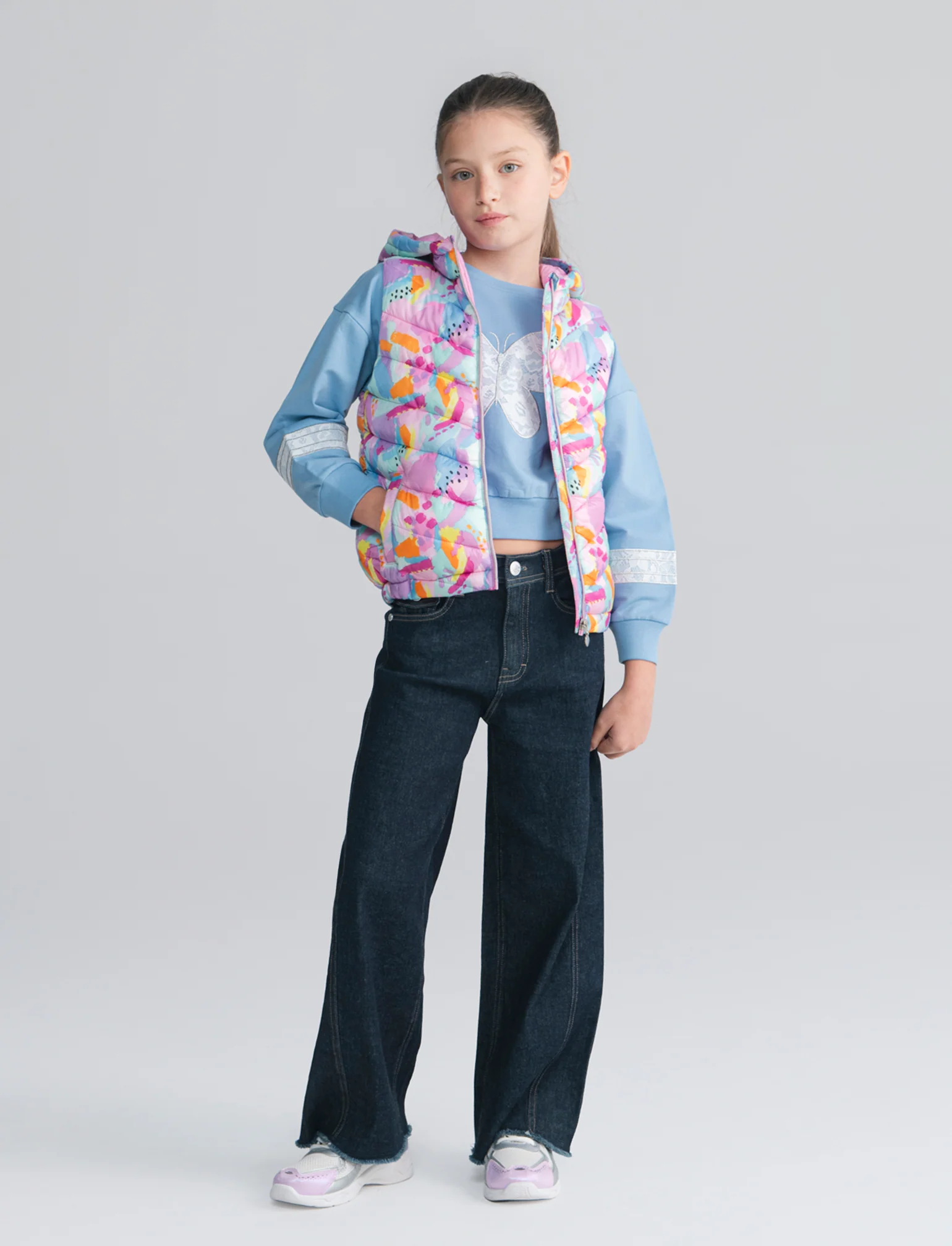 Gilet trapuntato leggero. da bambina - Rosa - Image 3