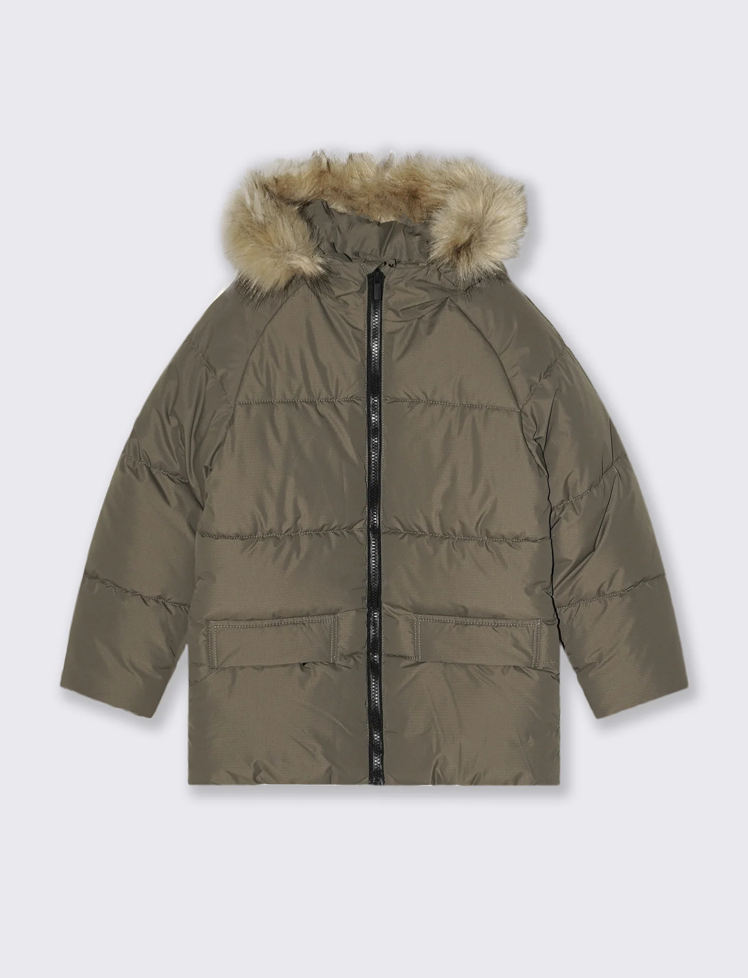 GIUBBINO CON PELLICCIA RIMOVIBILE - Verde militare - Image 2