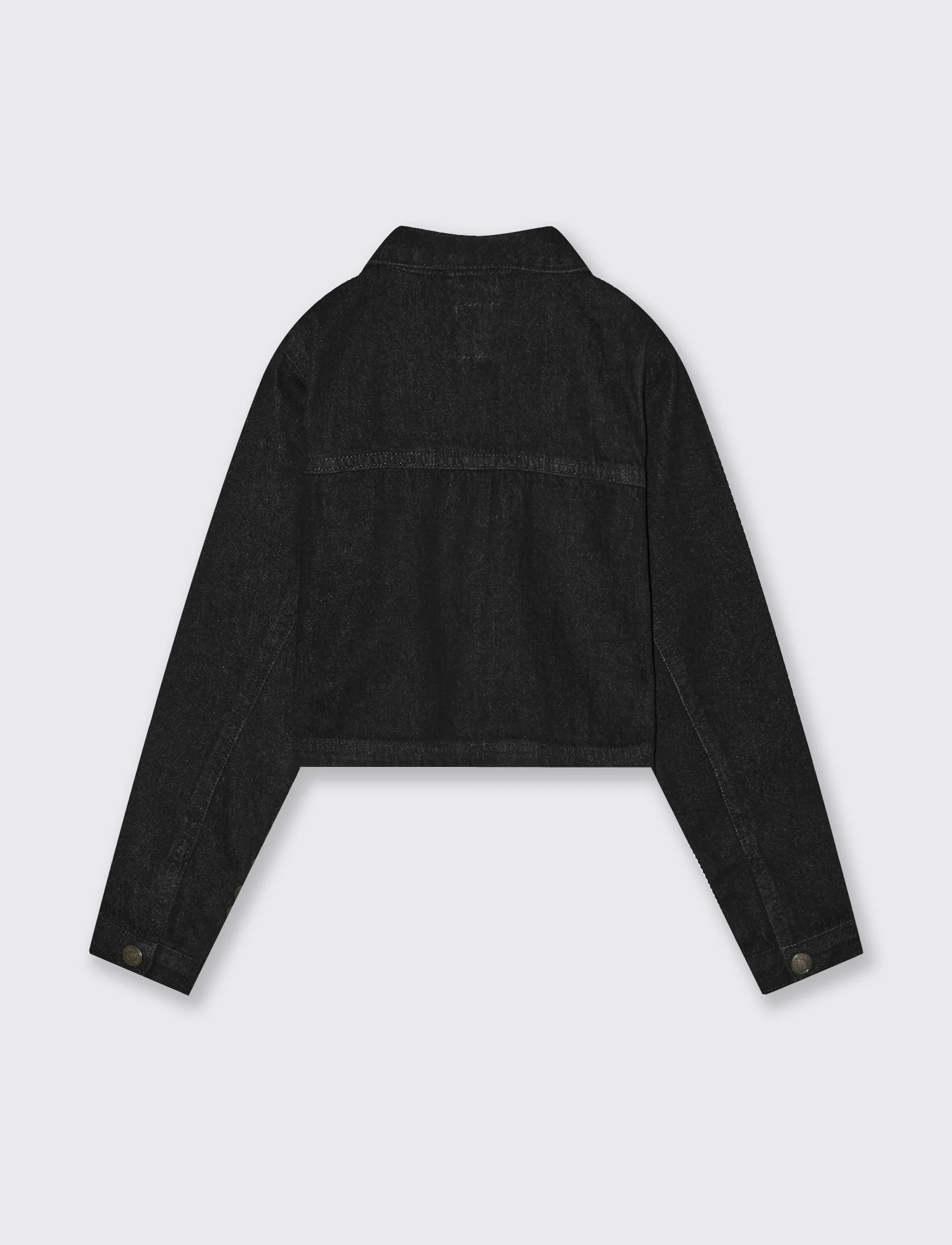 Giubbino denim cropped con borchie glamour - Nero - Image 2