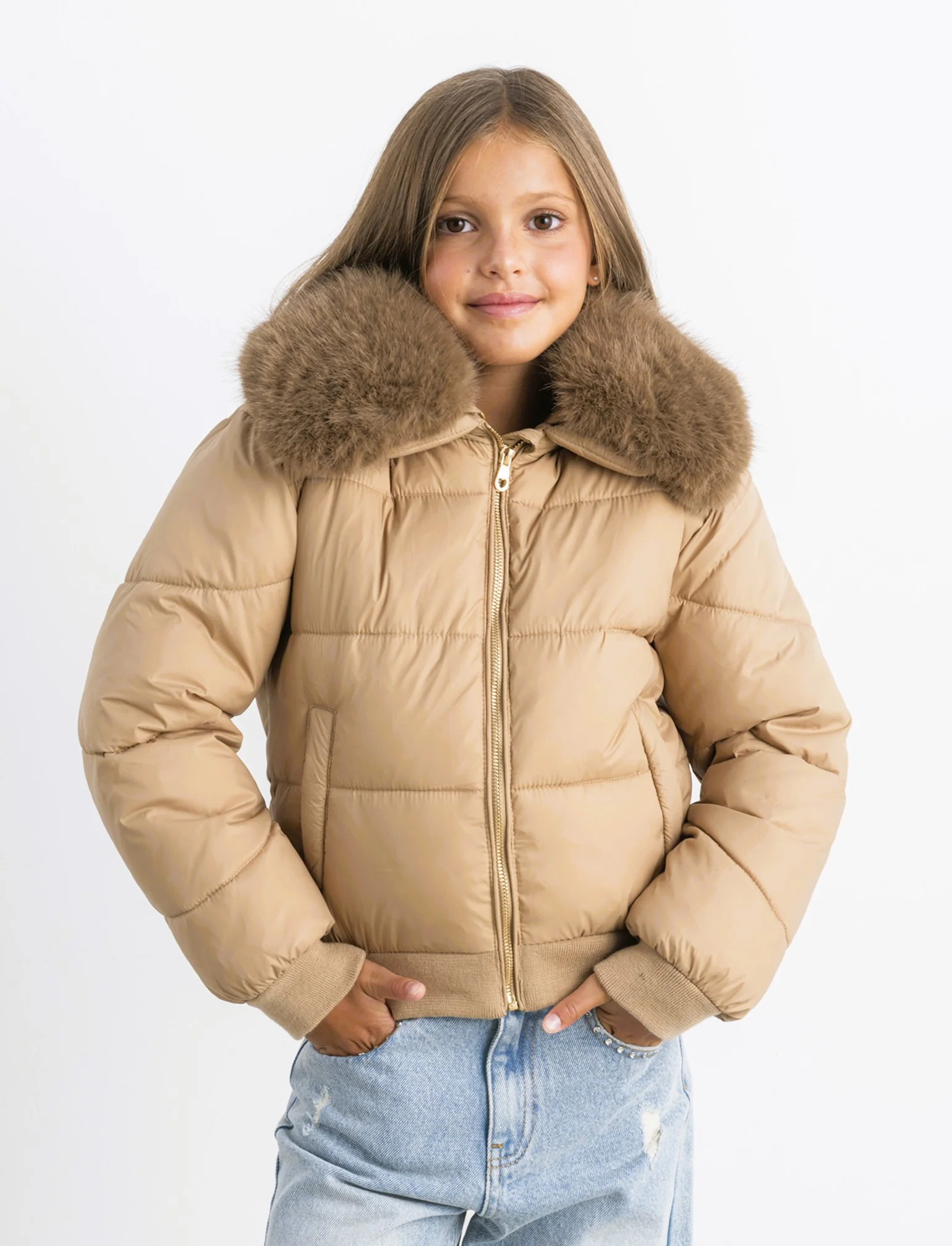Giubbino imbottito bambina - Beige