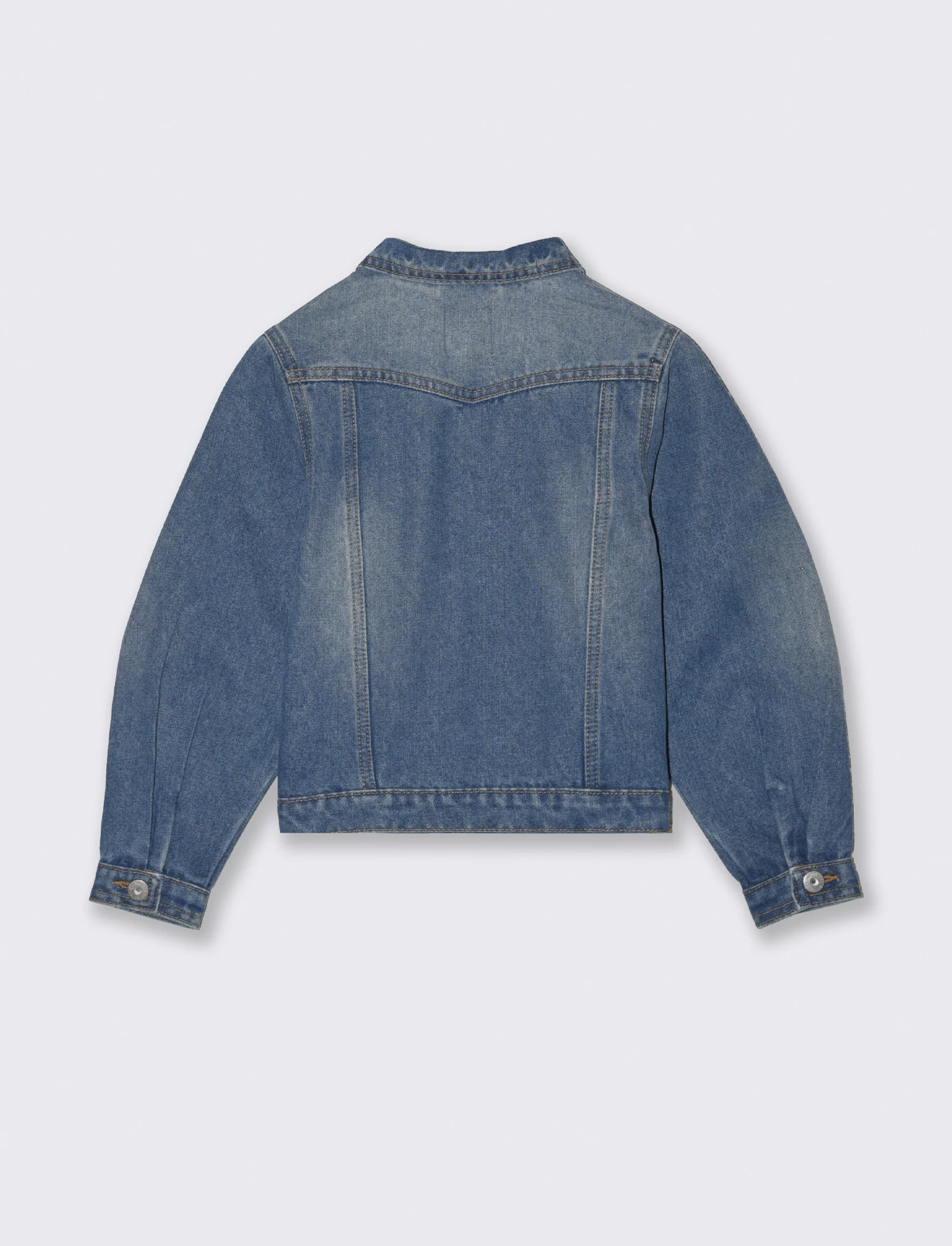 Giubbino jeans bambina manica a sbuffo - Denim chiaro - Image 2