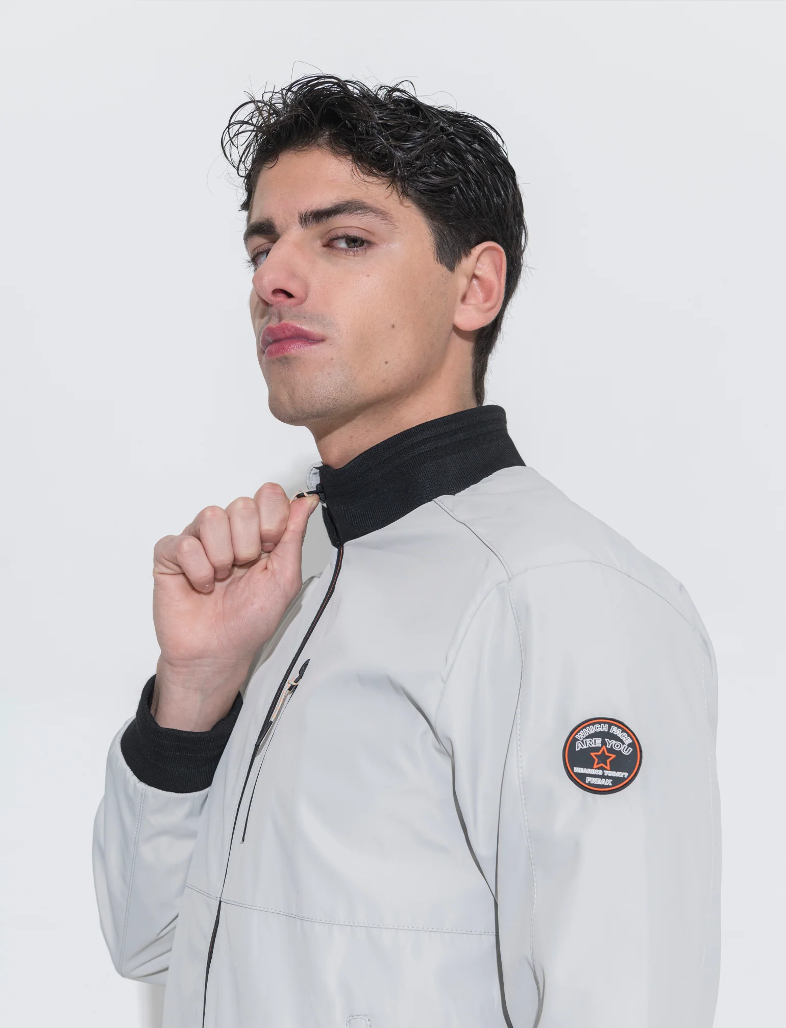 Giubbotto antivento sportivo da uomo - Grigio ghiaccio - Image 2