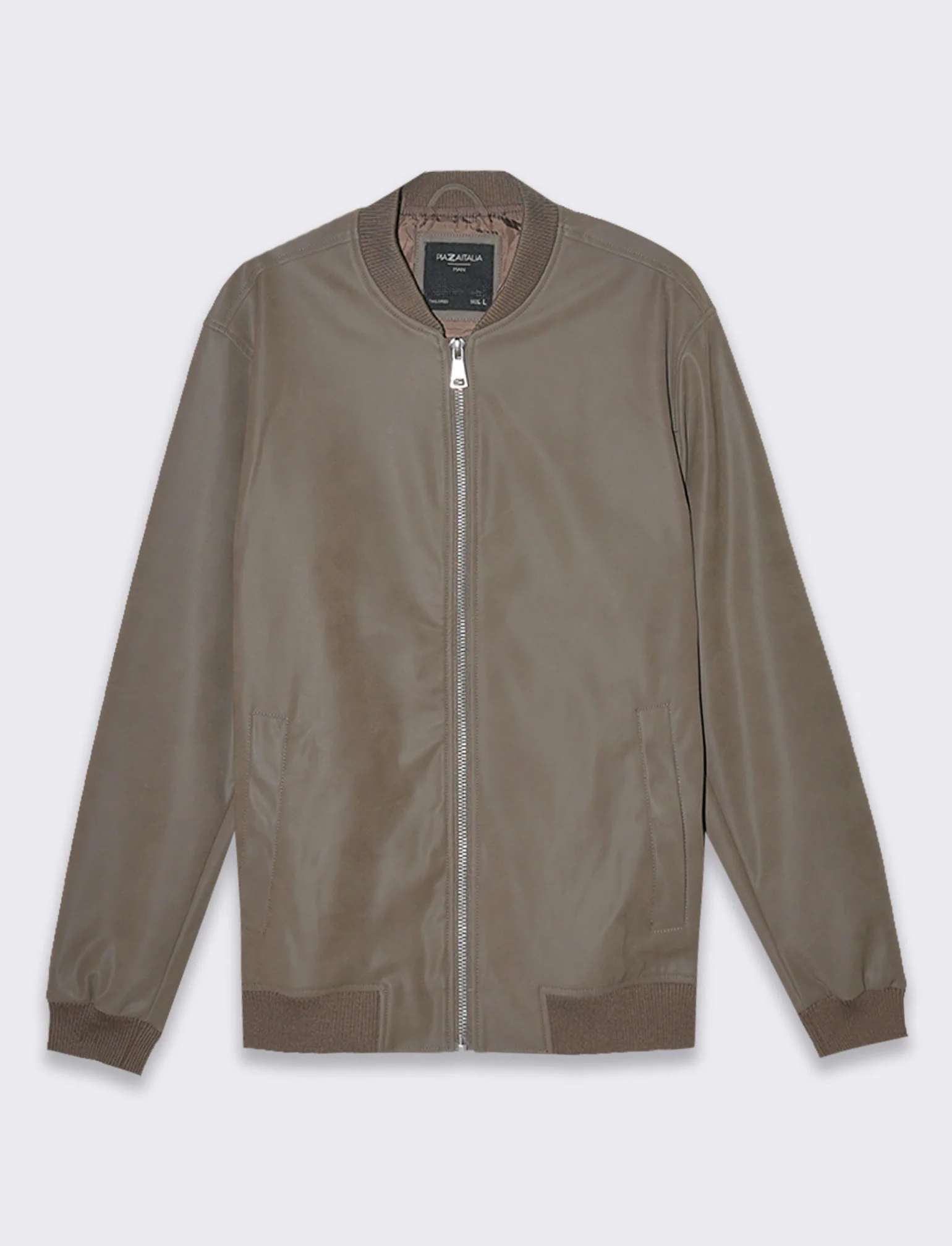 Giubbotto bomber effetto nabuk da uomo - Grigio fango - Image 4