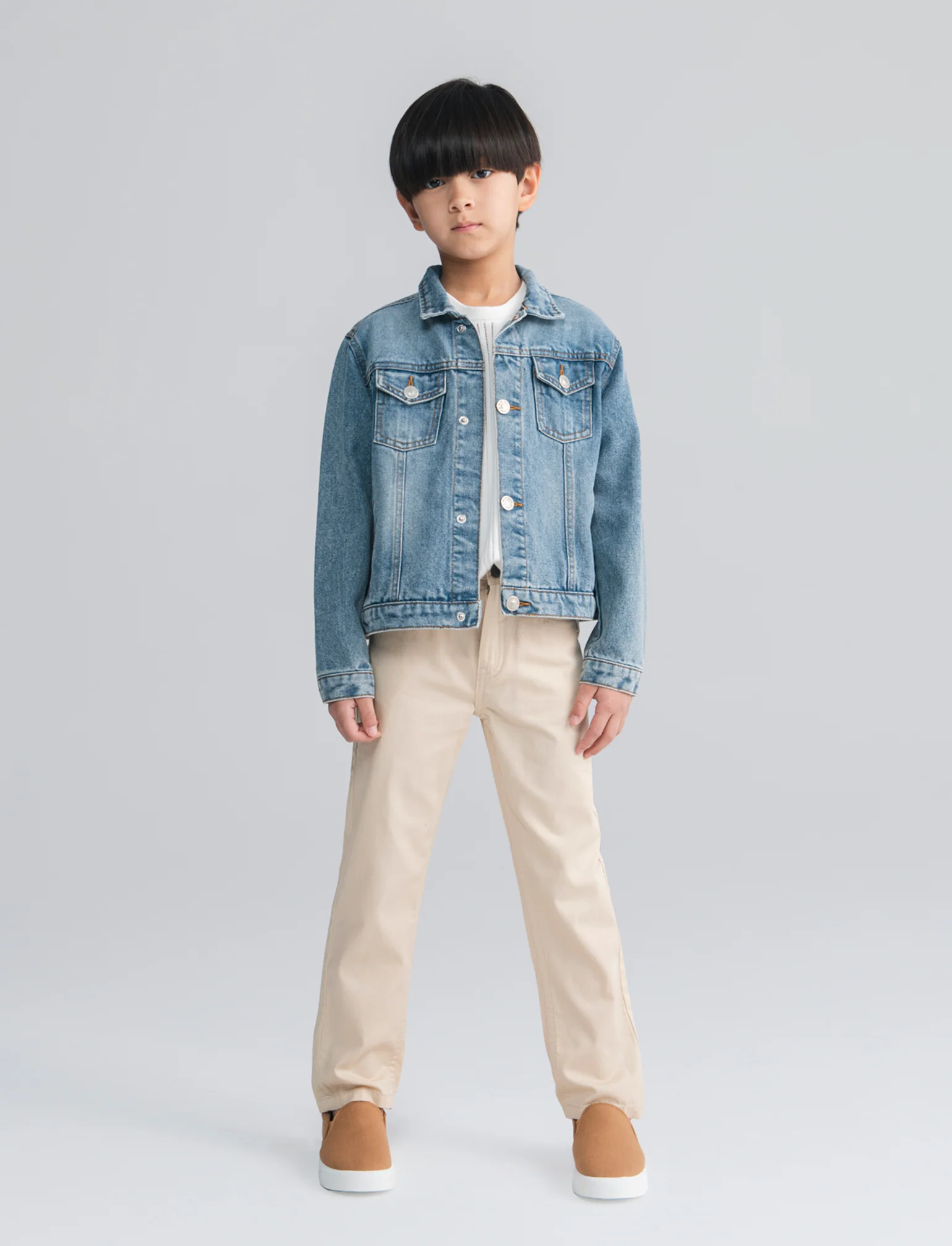 Giubbotto di jeans con tasche e pince - Denim - Image 3