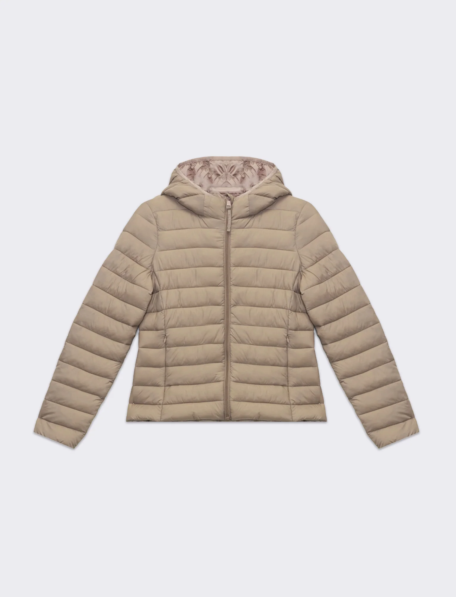 Giubbotto imbottito con cappuccio da donna - Beige corda