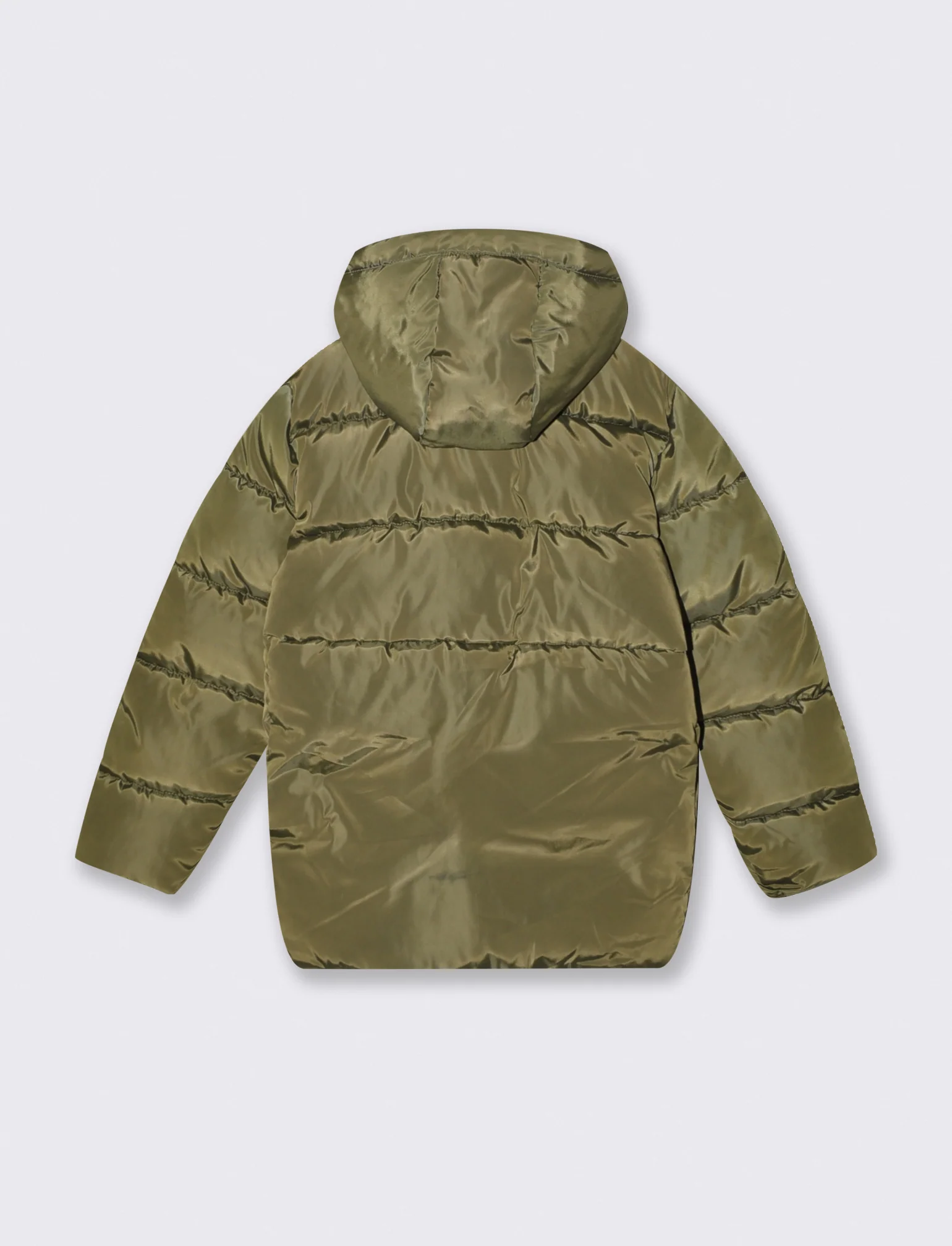 Giubbotto imbottito con cappuccio e tasca - Verde militare - Image 2