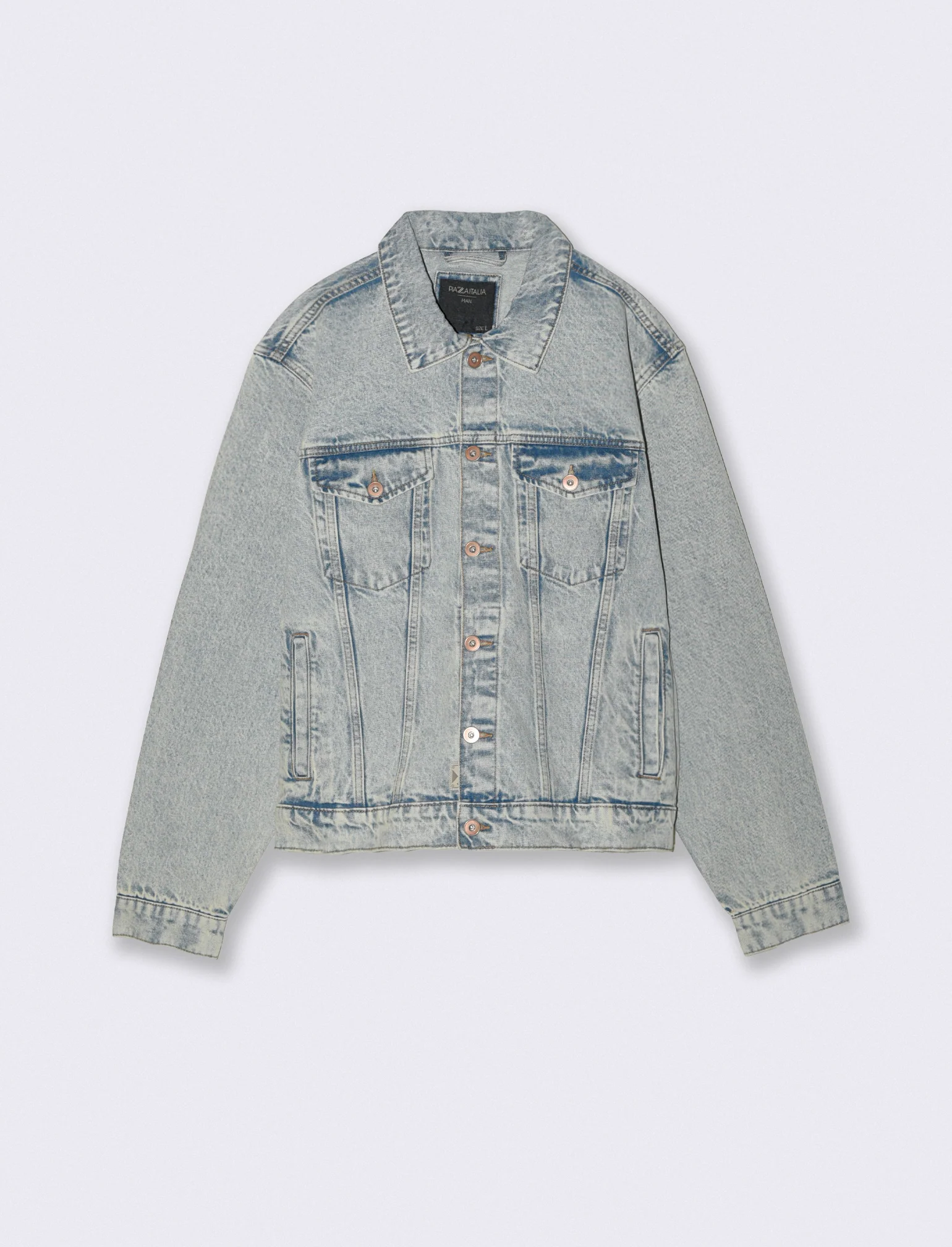 Giubbotto in denim effetto slavato - Denim chiaro