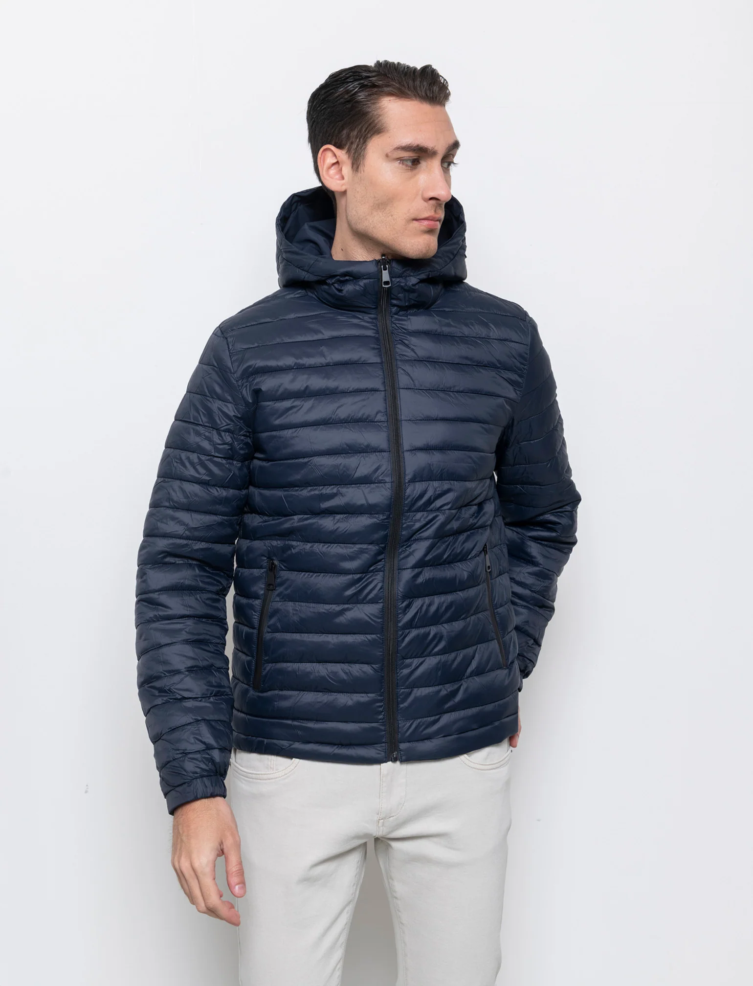 Giubbotto reversibile antivento con cappuccio da uomo - Blu - Image 3