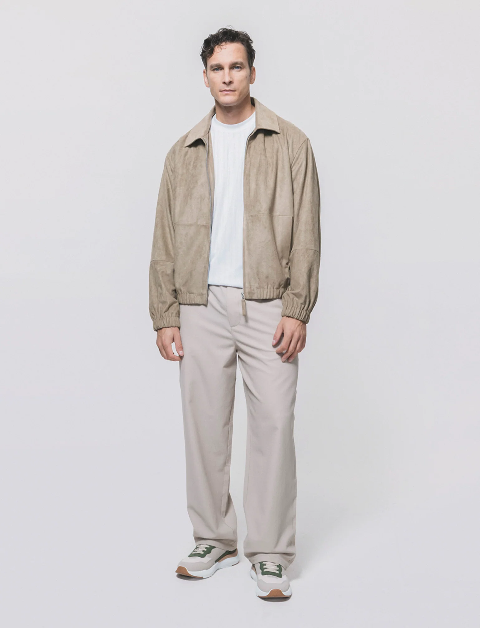 Giubbotto scamosciato collo francese - Beige - Image 3