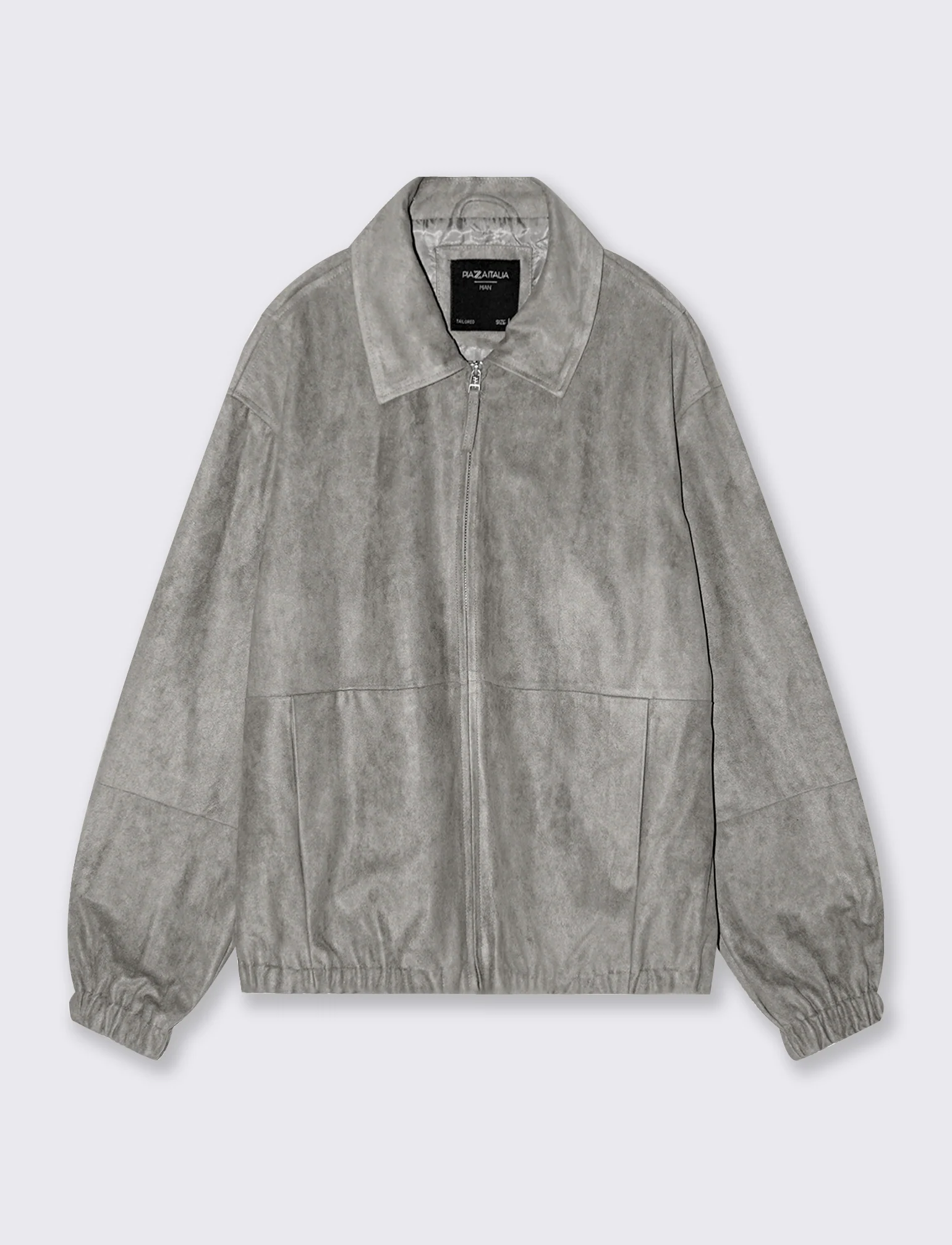 Giubbotto scamosciato collo francese - Grigio