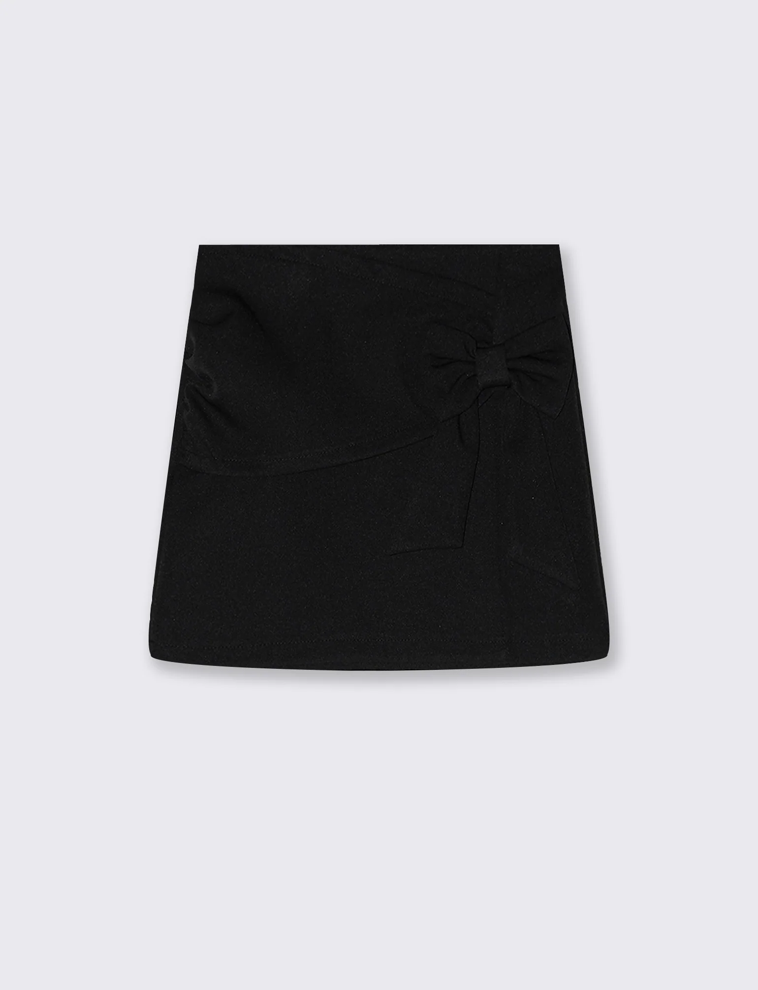 Gonna bambina con fiocco e fascia decorativa - Nero