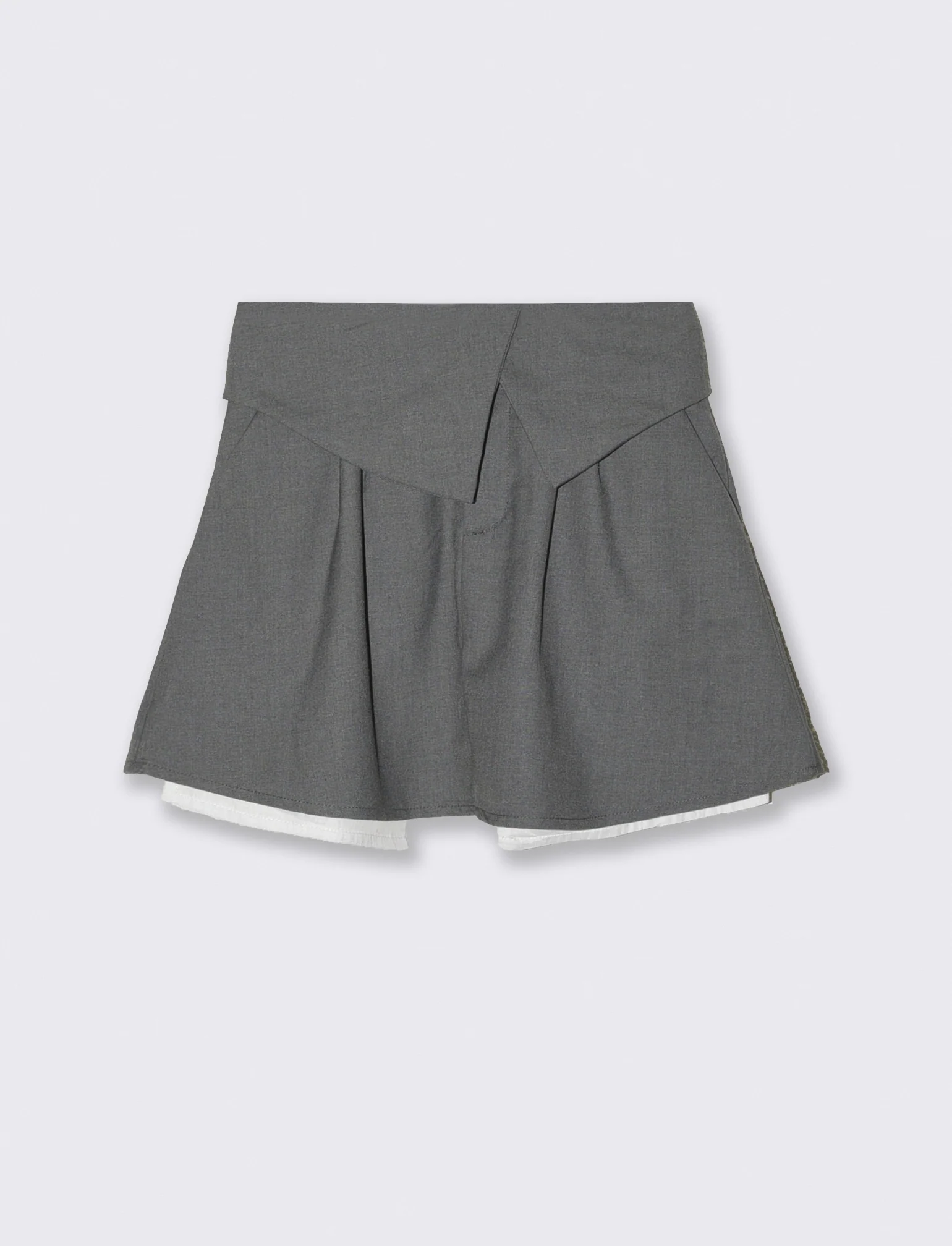 Gonna bambina risvolto - Grigio - Image 3