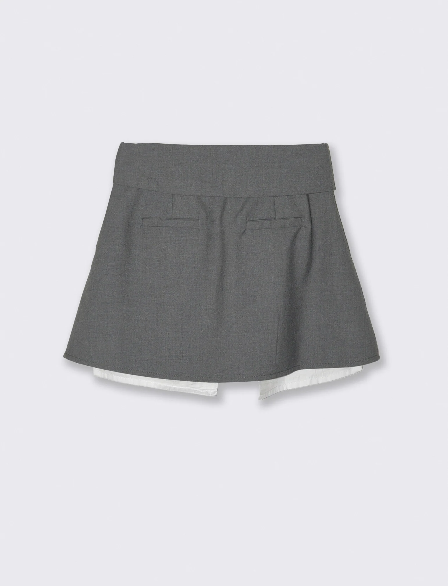 Gonna bambina risvolto - Grigio - Image 4