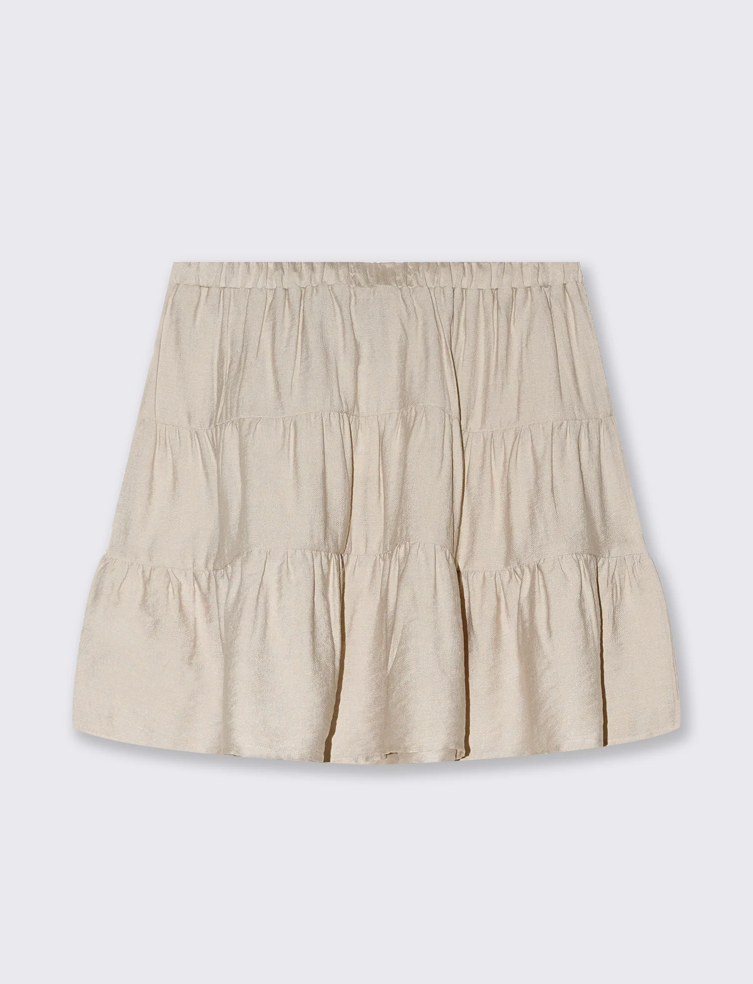 Gonna corta con balze da donna - Beige corda - Image 5