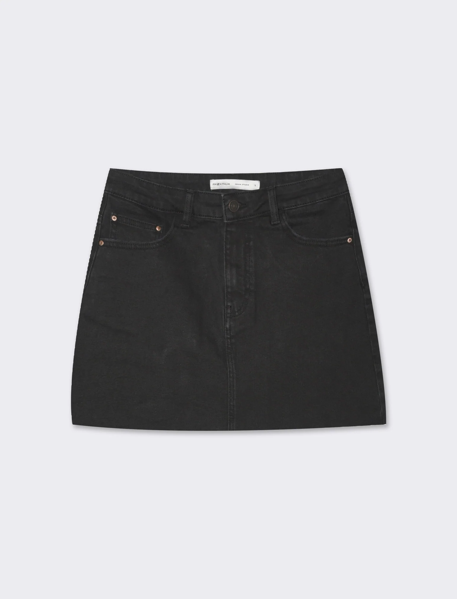 Gonna corta in denim da donna - Nero - Image 4