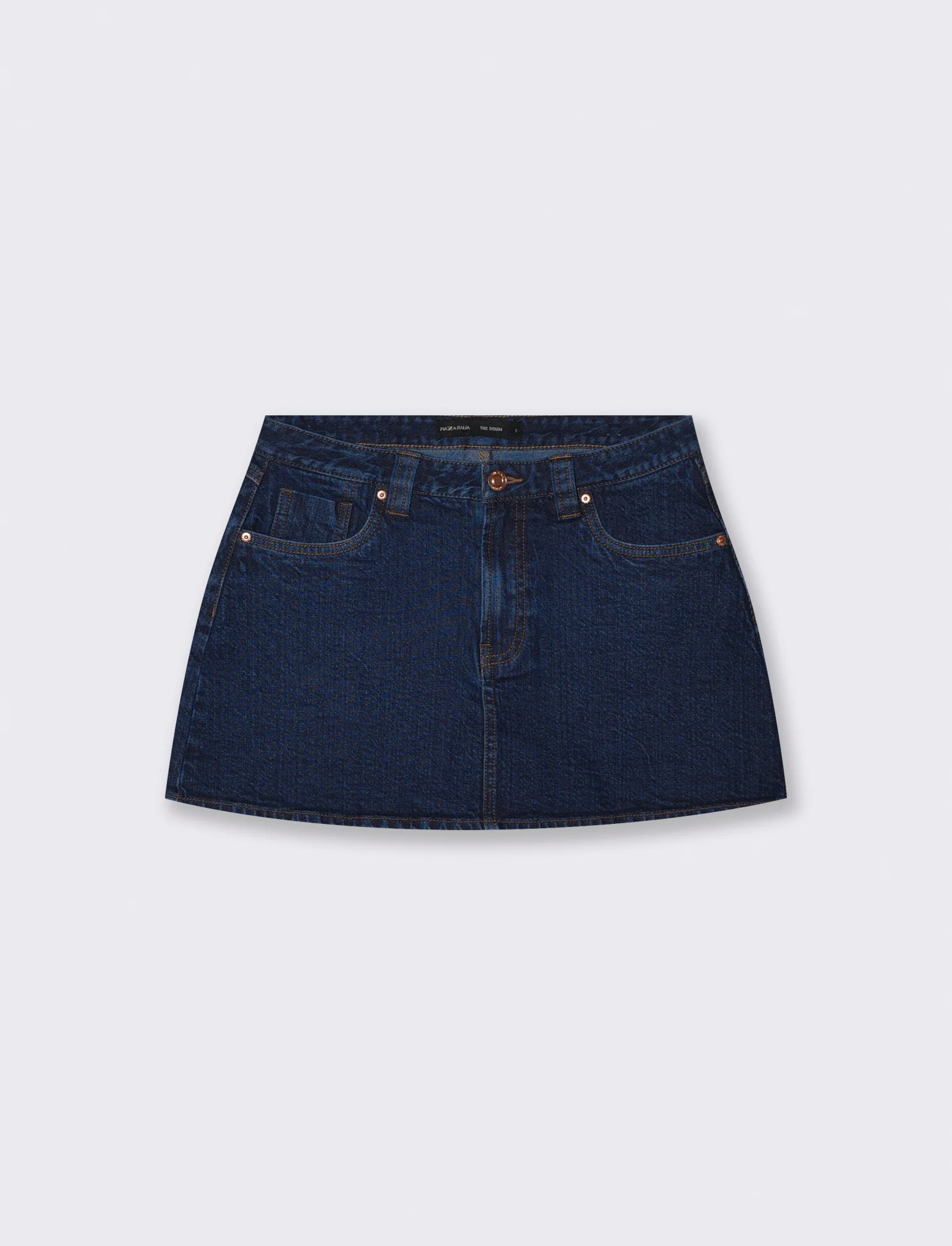 GONNA CORTA IN DENIM - DENIM SCURO