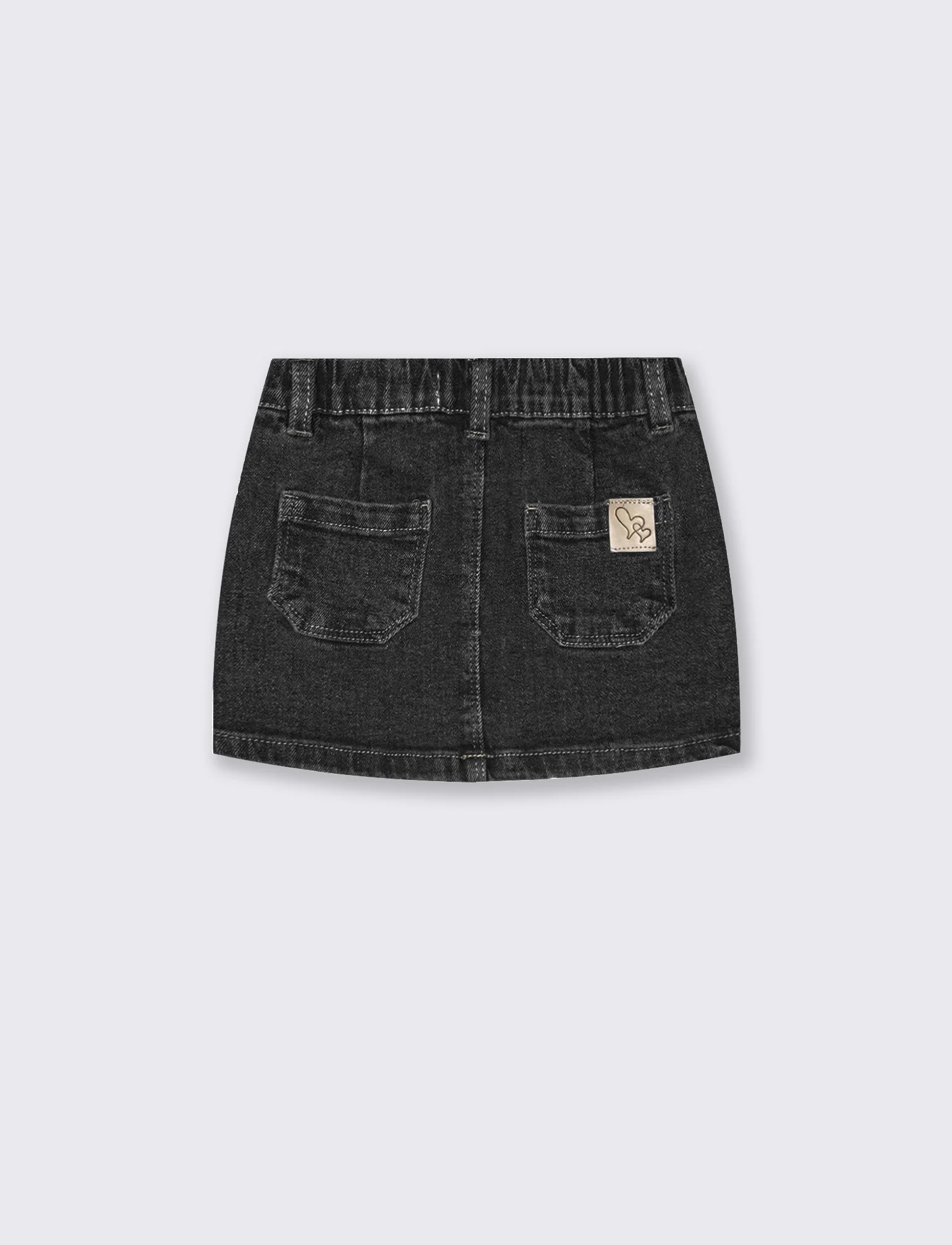 Gonna corta in denim versatile e chic - Nero - Image 2