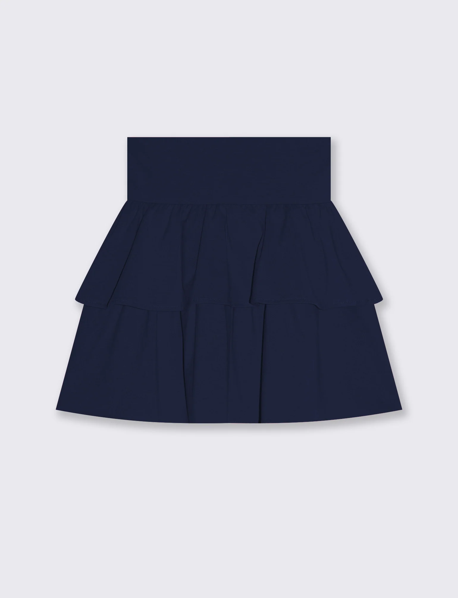 Gonna da bambina in cotone con balze - Blu