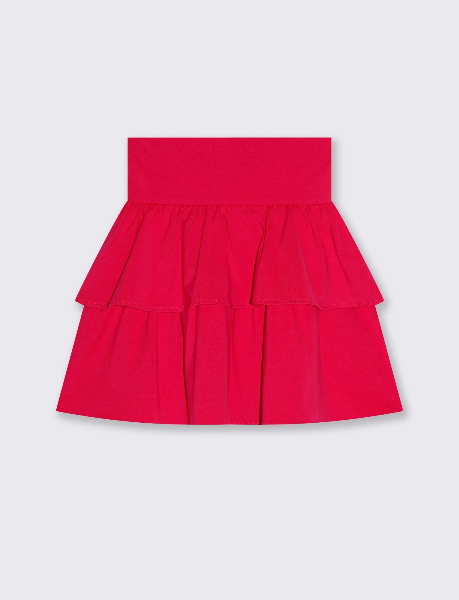 Gonna da bambina in cotone con balze - Fuxia - Image 2