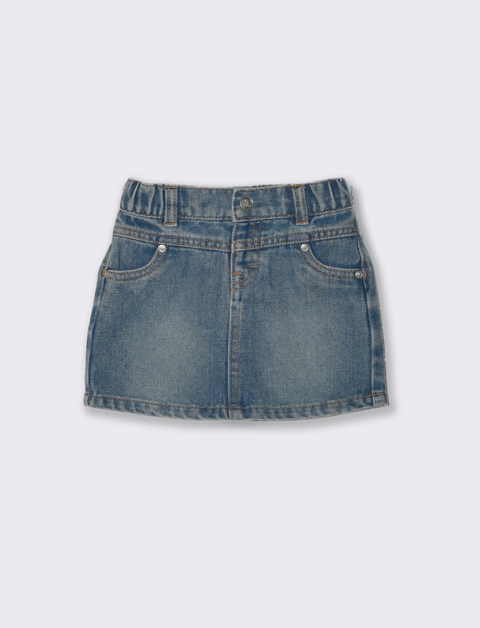 Gonna di jeans basica con tasche quotidiane - Denim
