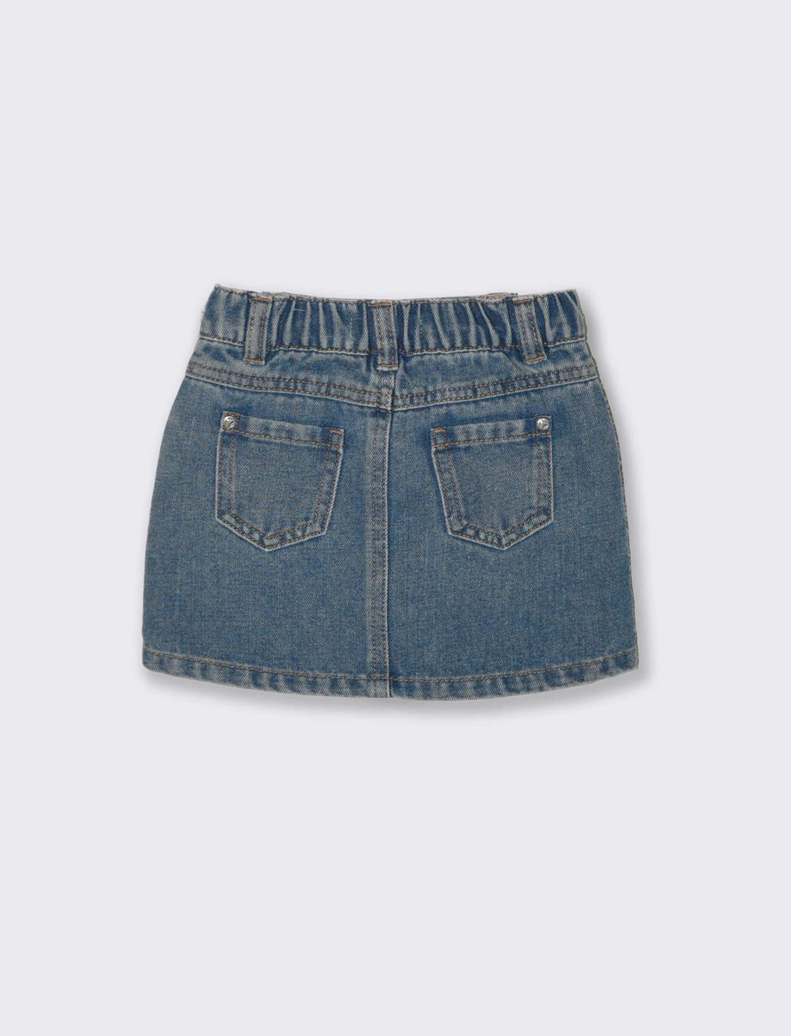 Gonna di jeans basica con tasche quotidiane - Denim - Image 2