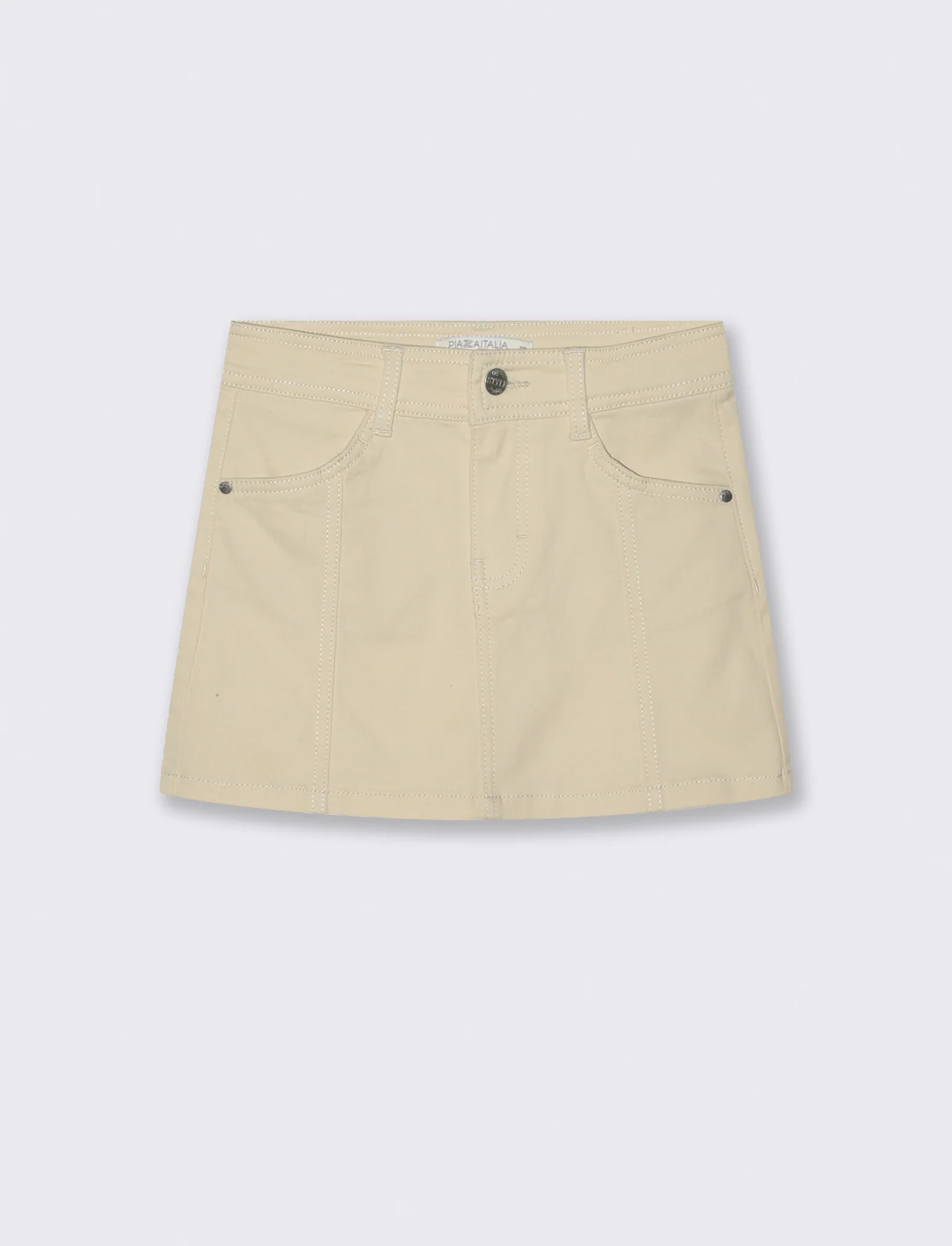 Gonna elastica con tasche e pinces - Beige