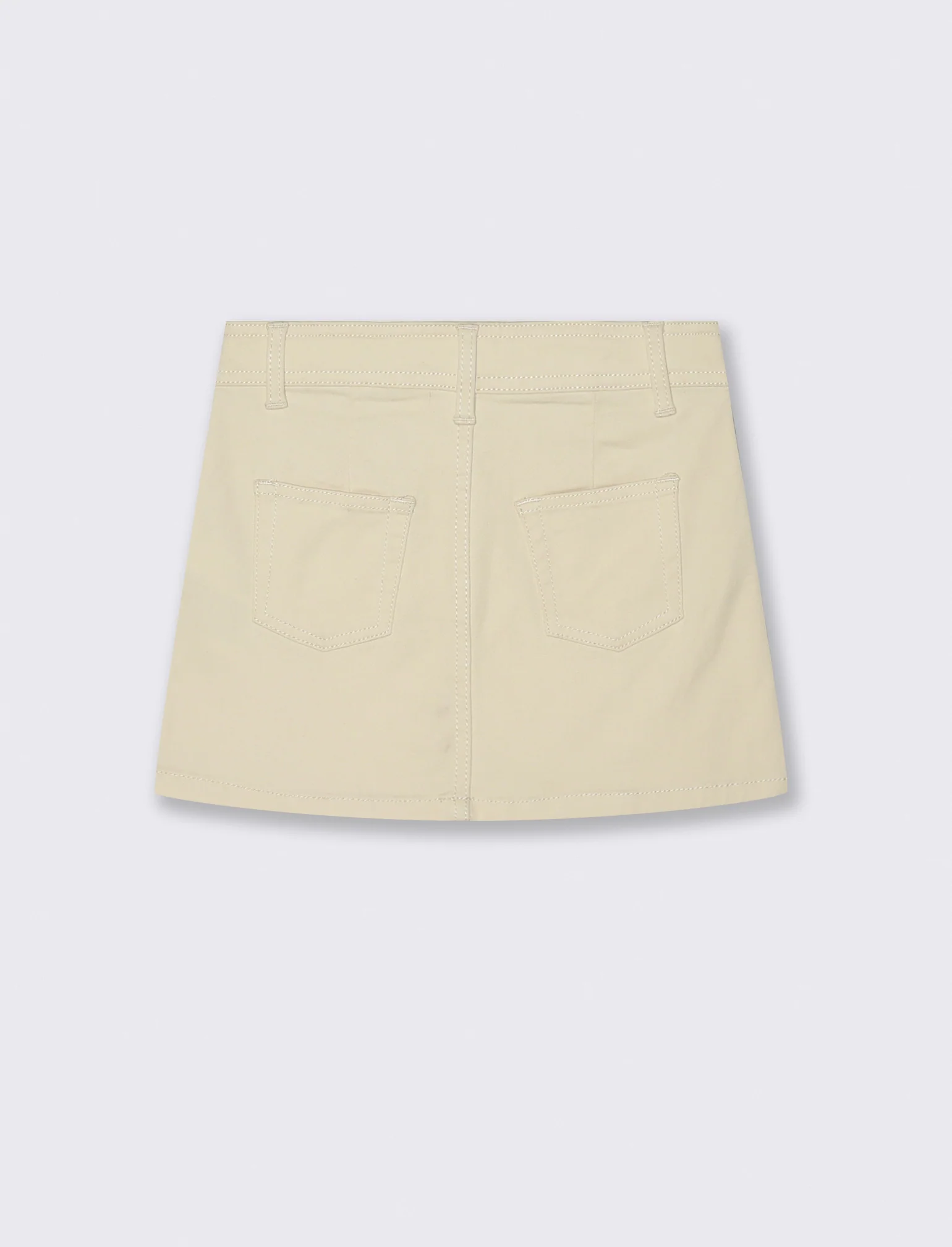 Gonna elastica con tasche e pinces - Beige - Image 2