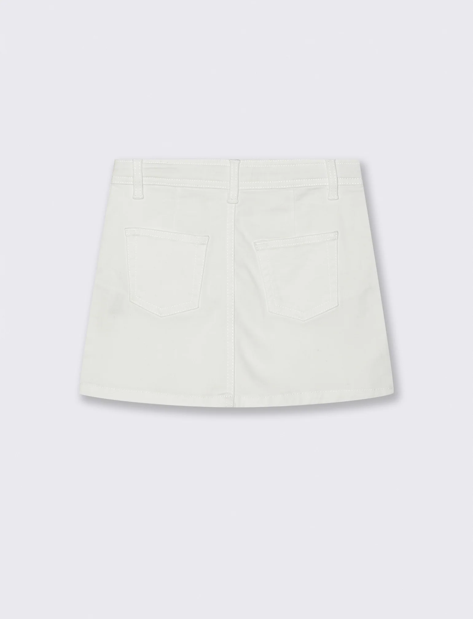 Gonna elastica con tasche e pinces - Bianco - Image 2