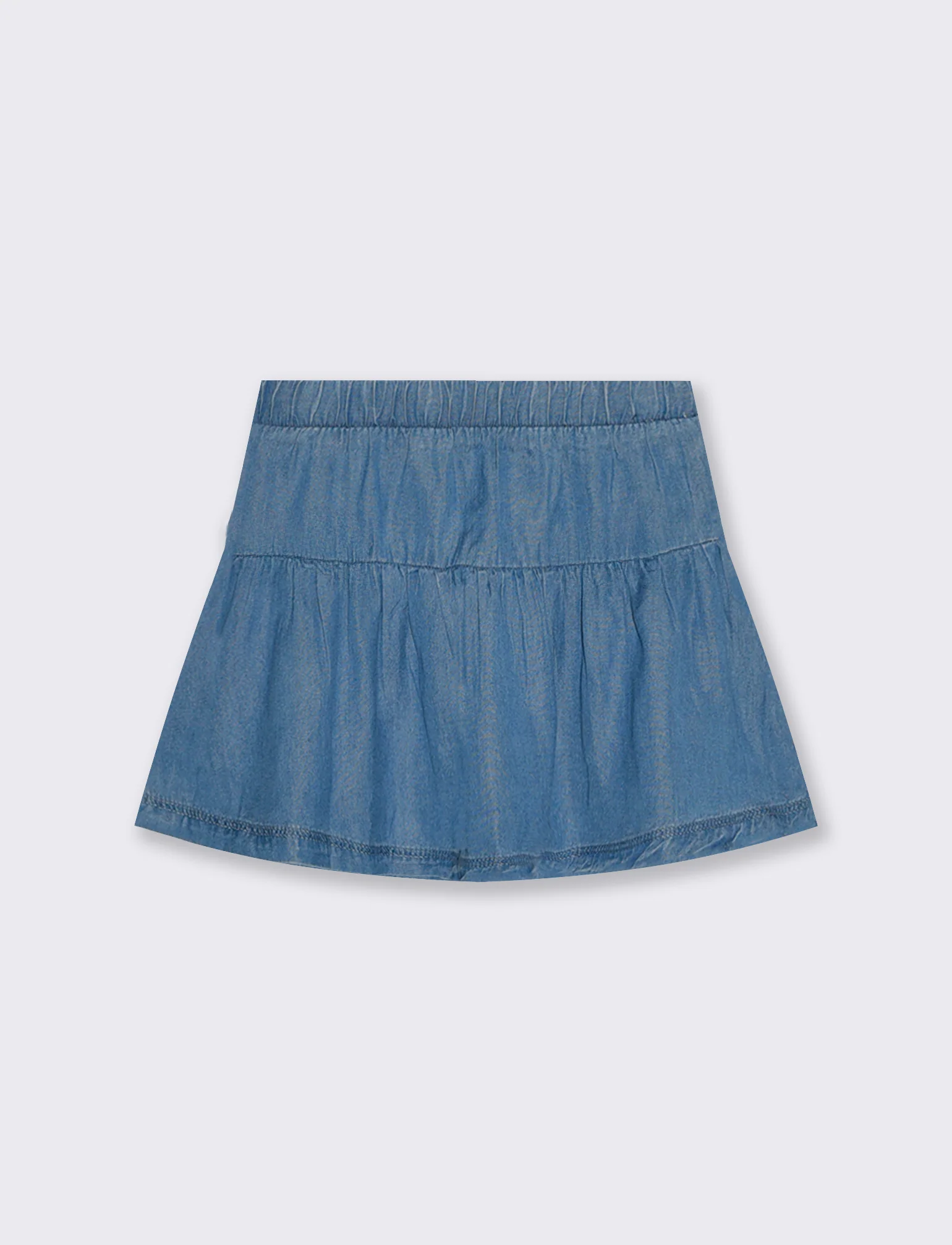 Gonna in chambray con fiocchetti eleganti - Denim - Image 2