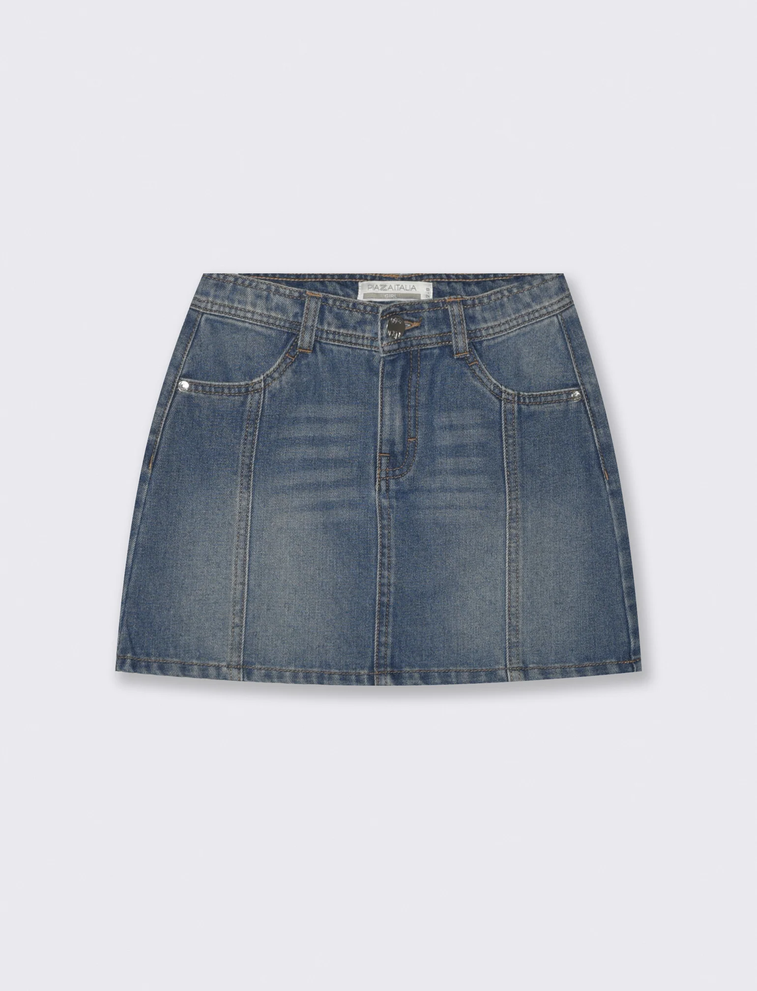 Gonna in denim con tasche e bustino - Denim - Image 2