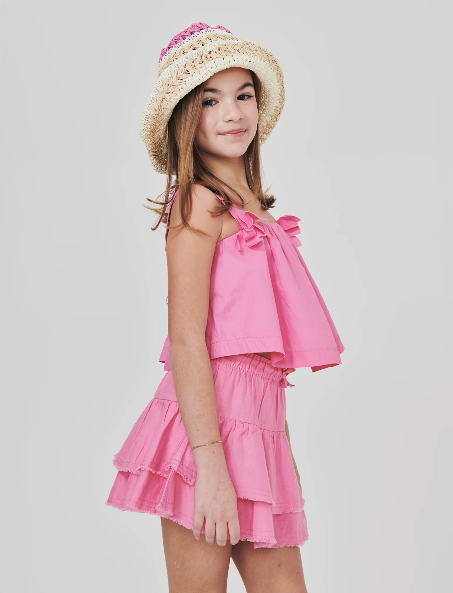 Gonna in misto lino con pantaloncino interno - Rosa big bubble - Image 2