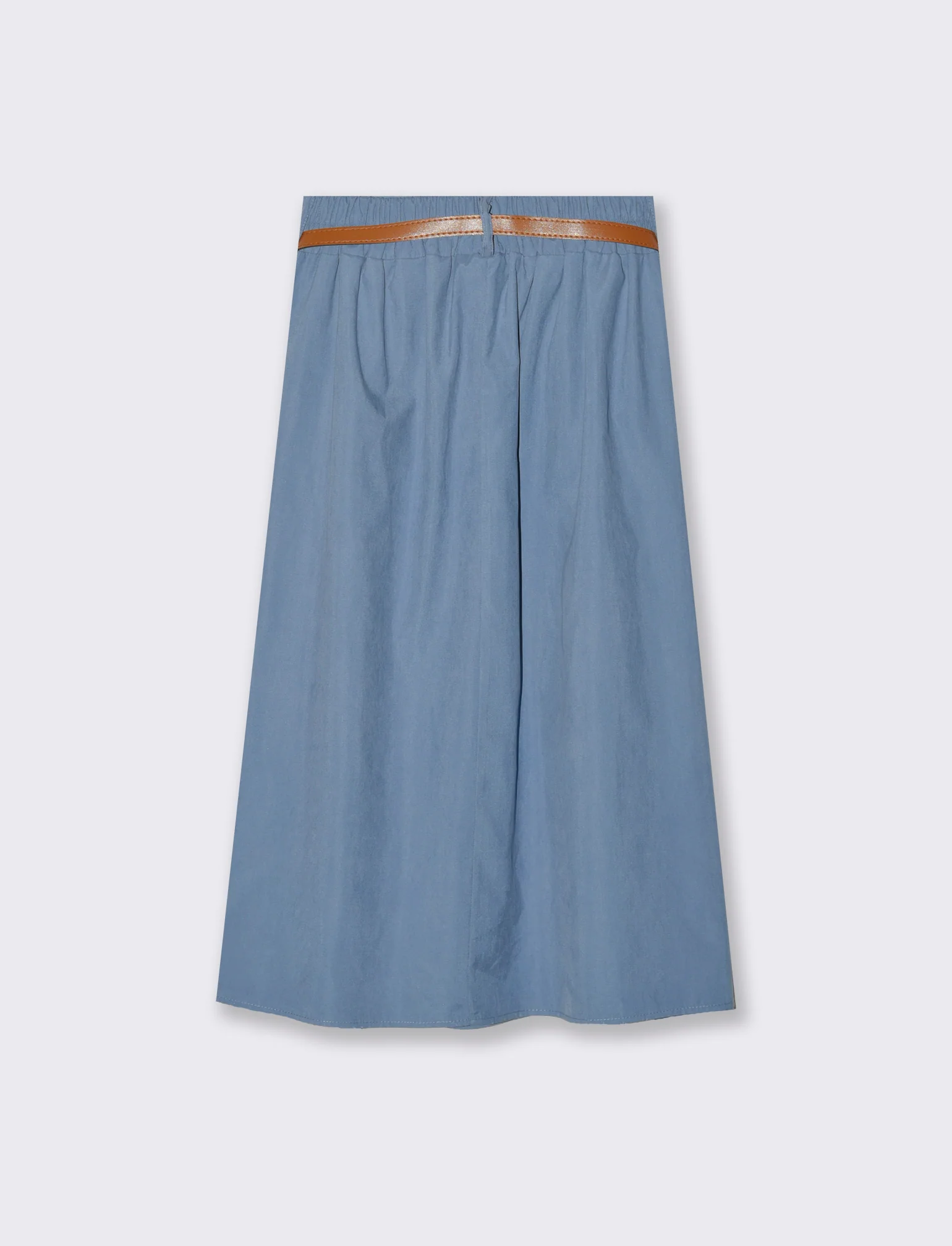 Gonna in tessuto tecnico con cintura - Denim - Image 4