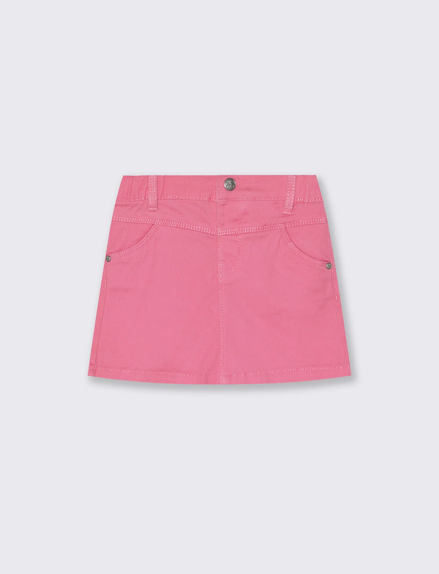 Gonna in twill con tasche per primavera - Rosa big bubble