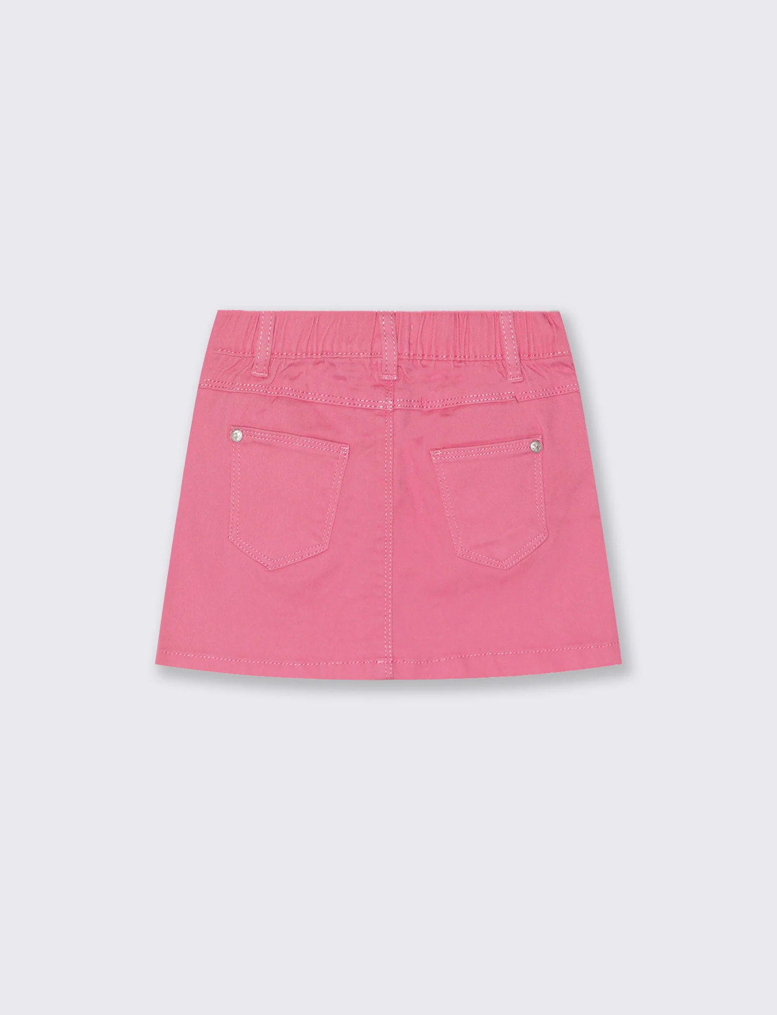 Gonna in twill con tasche per primavera - Rosa big bubble - Image 2