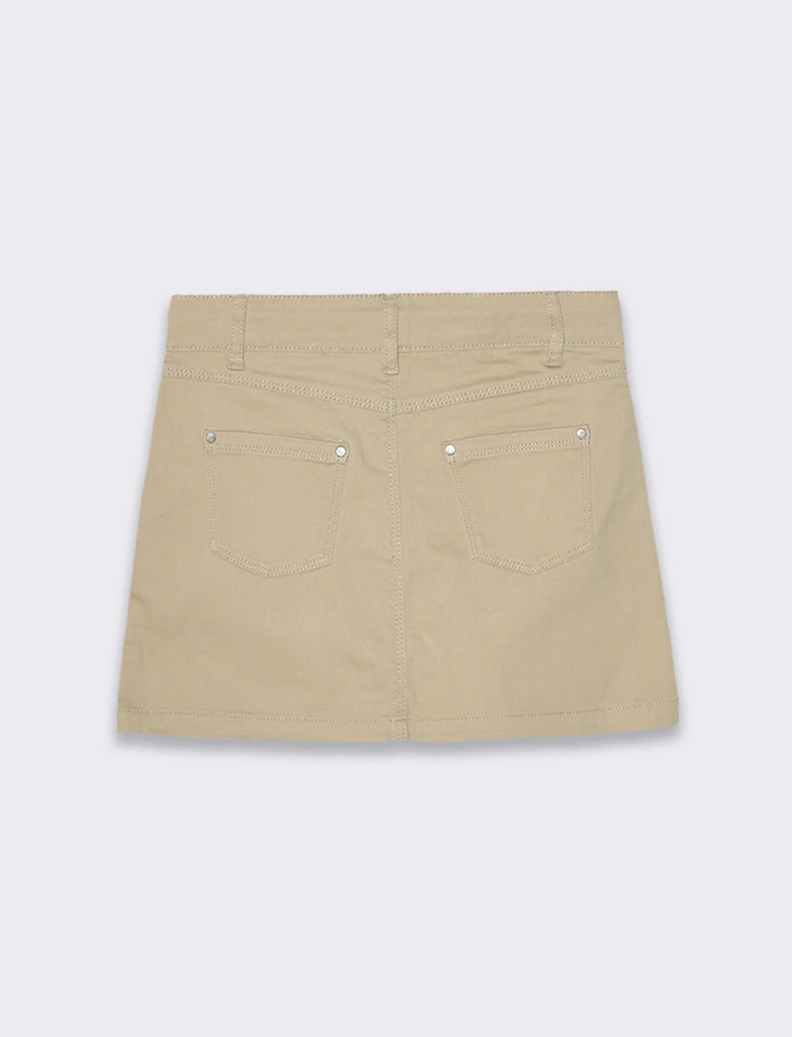 Gonna in twill di cotone elastico da bambina - Beige - Image 2