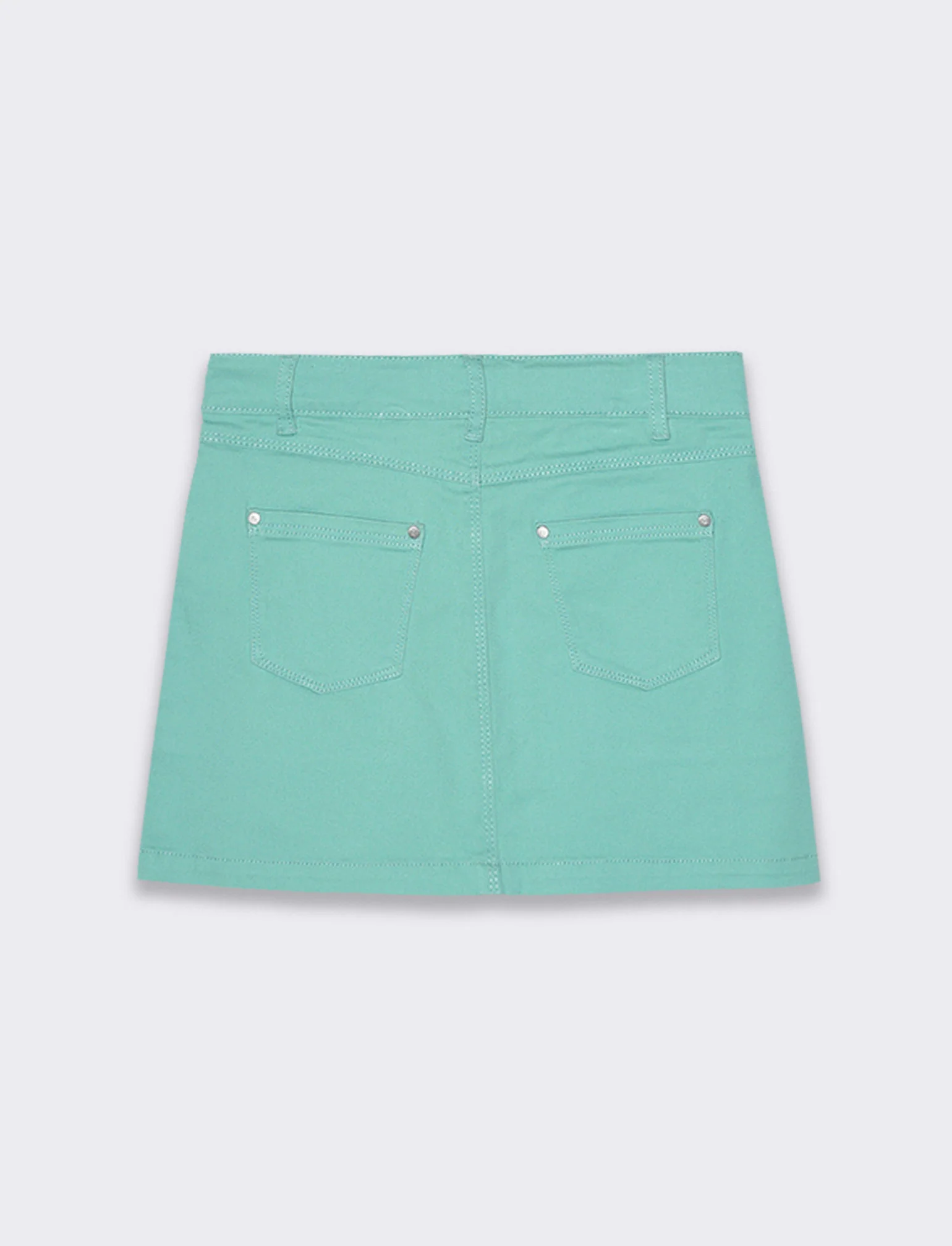 Gonna in twill di cotone elastico da bambina - Verde acqua