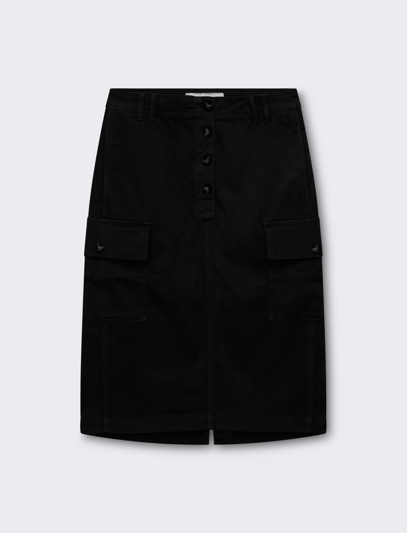 Gonna longuette con tasche da donna - Nero