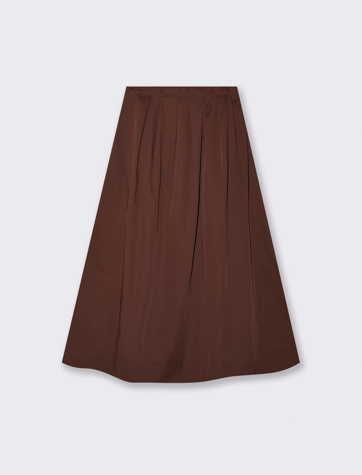Gonna Loungette Vita Alta con Zip Invisibile - Cacao - Image 2