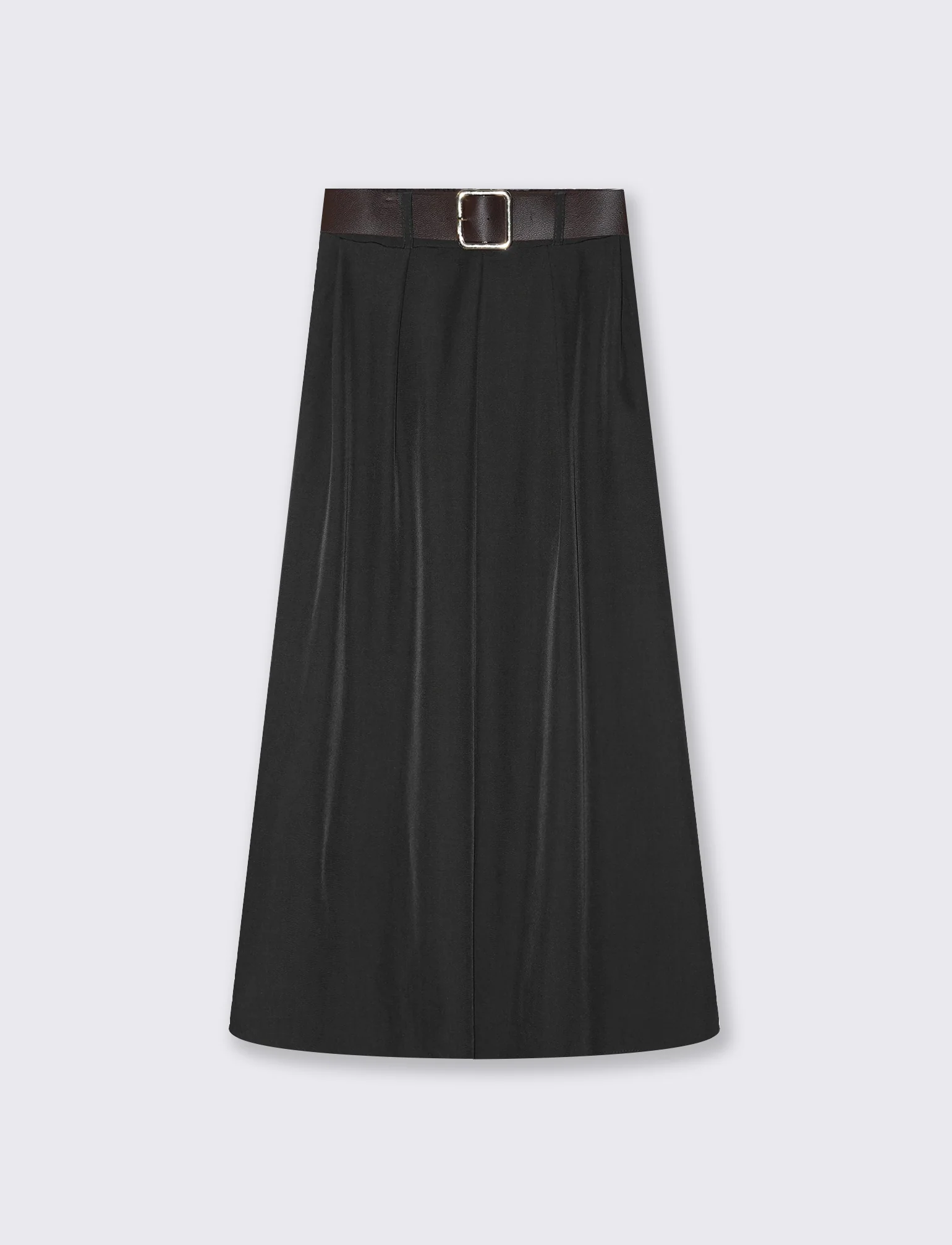 Gonna lunga con cintura elegante e versatile - Nero