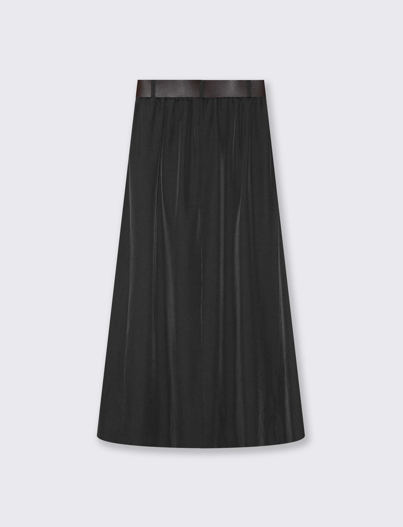 Gonna lunga con cintura elegante e versatile - Nero - Image 2